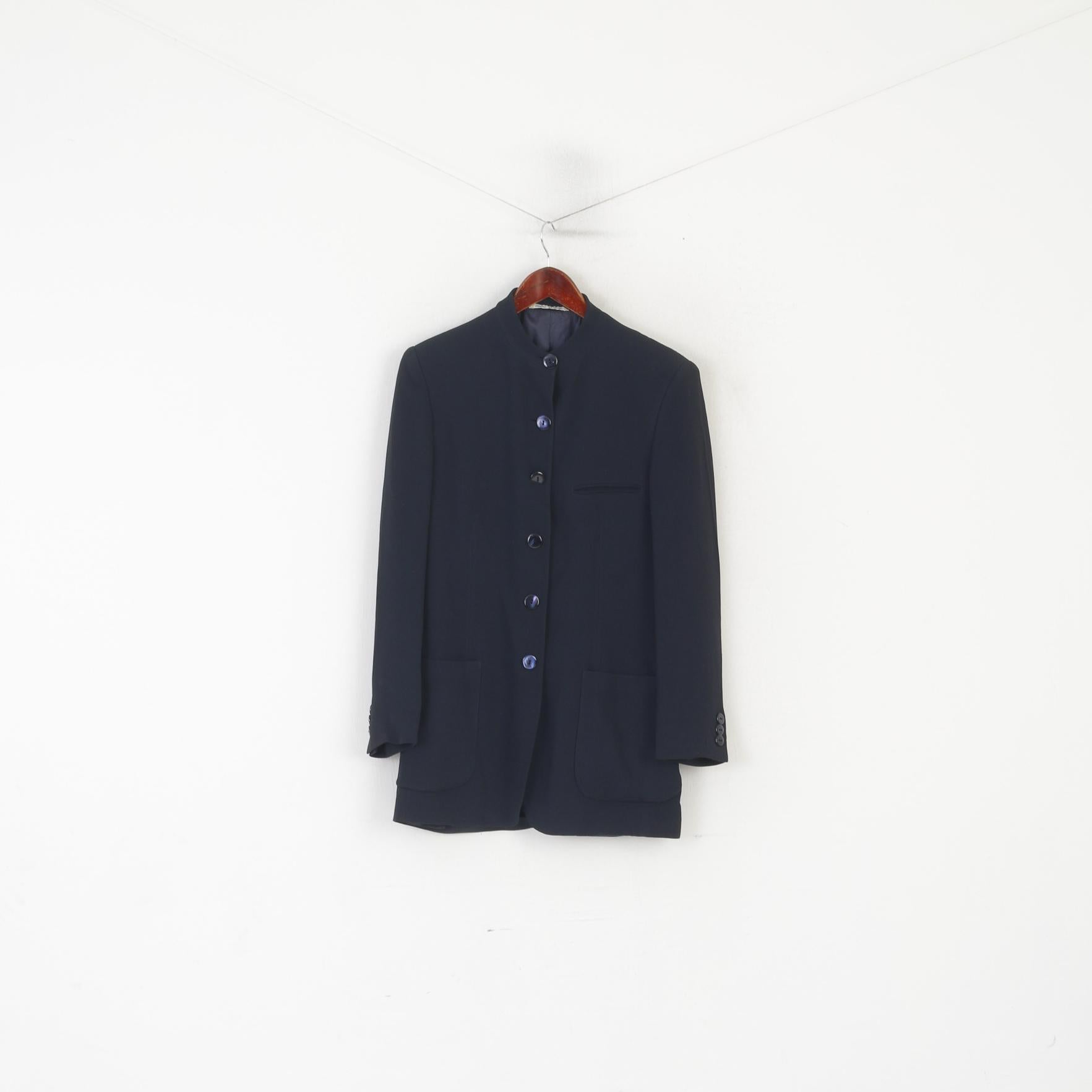 Sartoria Del Borgo Women 42 S Blazer Navy Viscosa Vintage Made In Italy Jacket