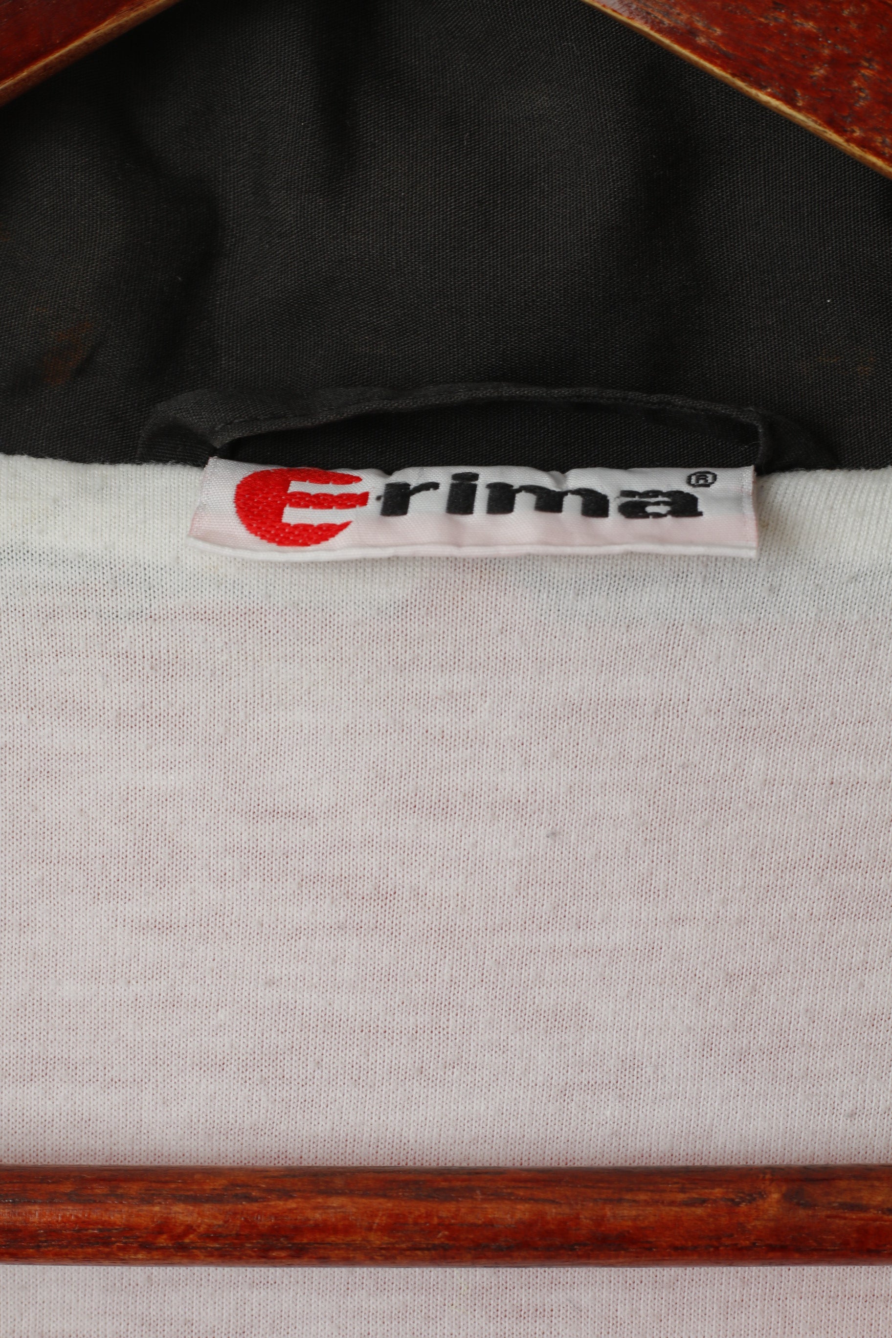 Erima Men 40/42 M Jacket Red Black Vintage Sportswear Cotton Full Zip Track Top