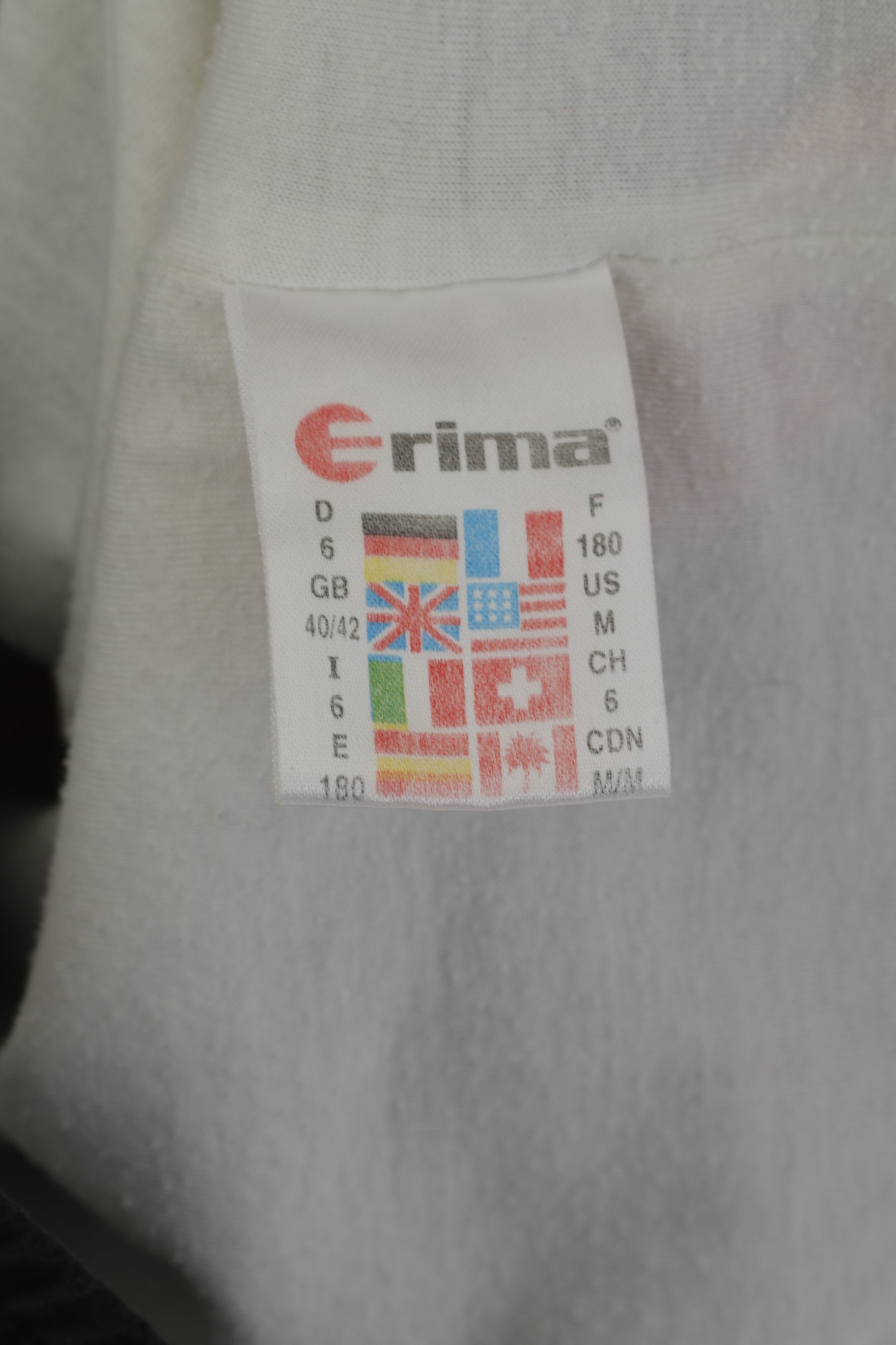 Erima Men 40/42 M Jacket Red Black Vintage Sportswear Cotton Full Zip Track Top