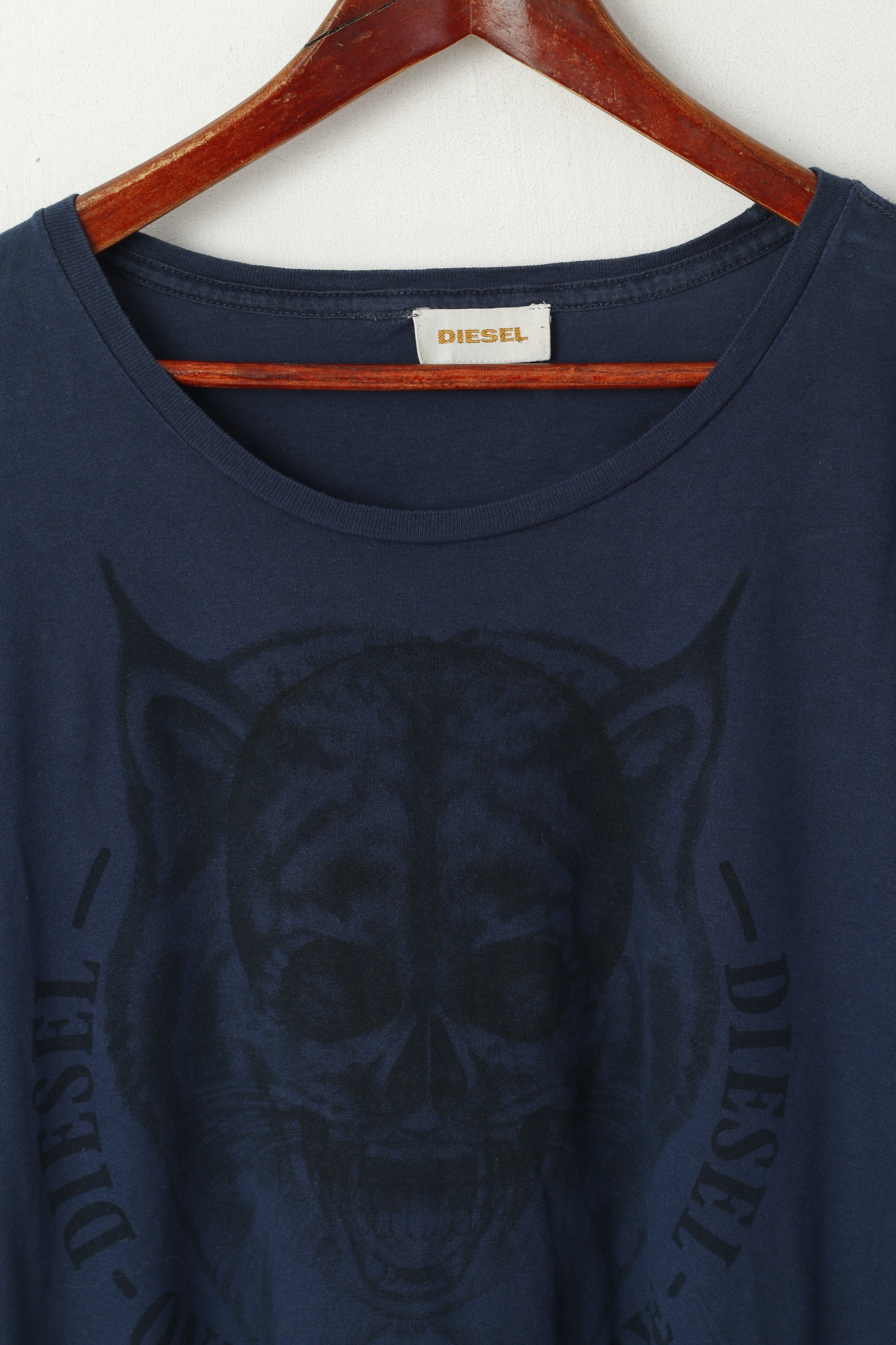 Diesel Homme M Chemise Marine Coton Graphique Only The Brave Ras Du Cou Fit Top