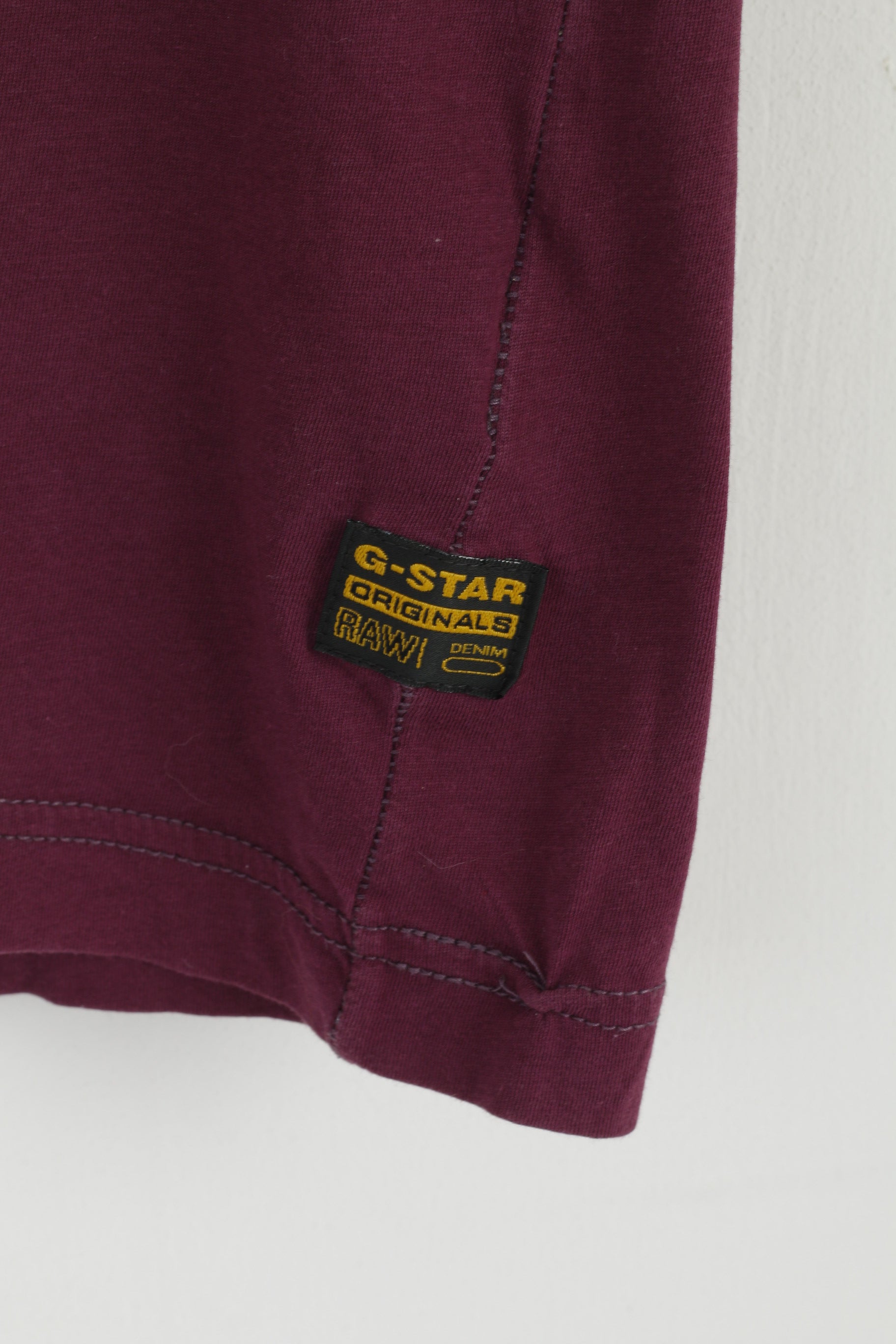 G-STAR RAW Homme M (S) Chemise Plum Cotton Graphic 1989 Retrospective Range Top