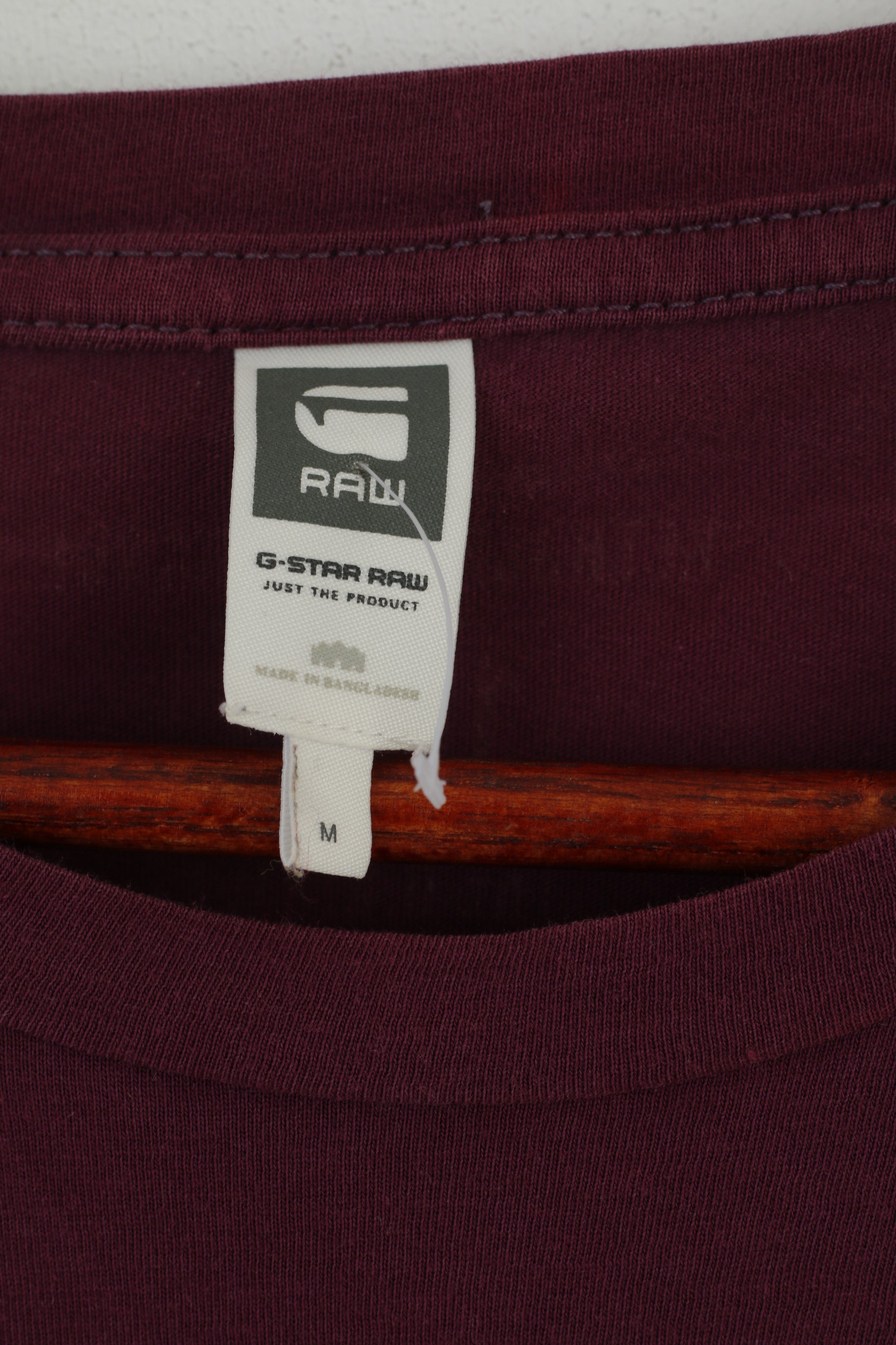 G-STAR RAW Homme M (S) Chemise Plum Cotton Graphic 1989 Retrospective Range Top