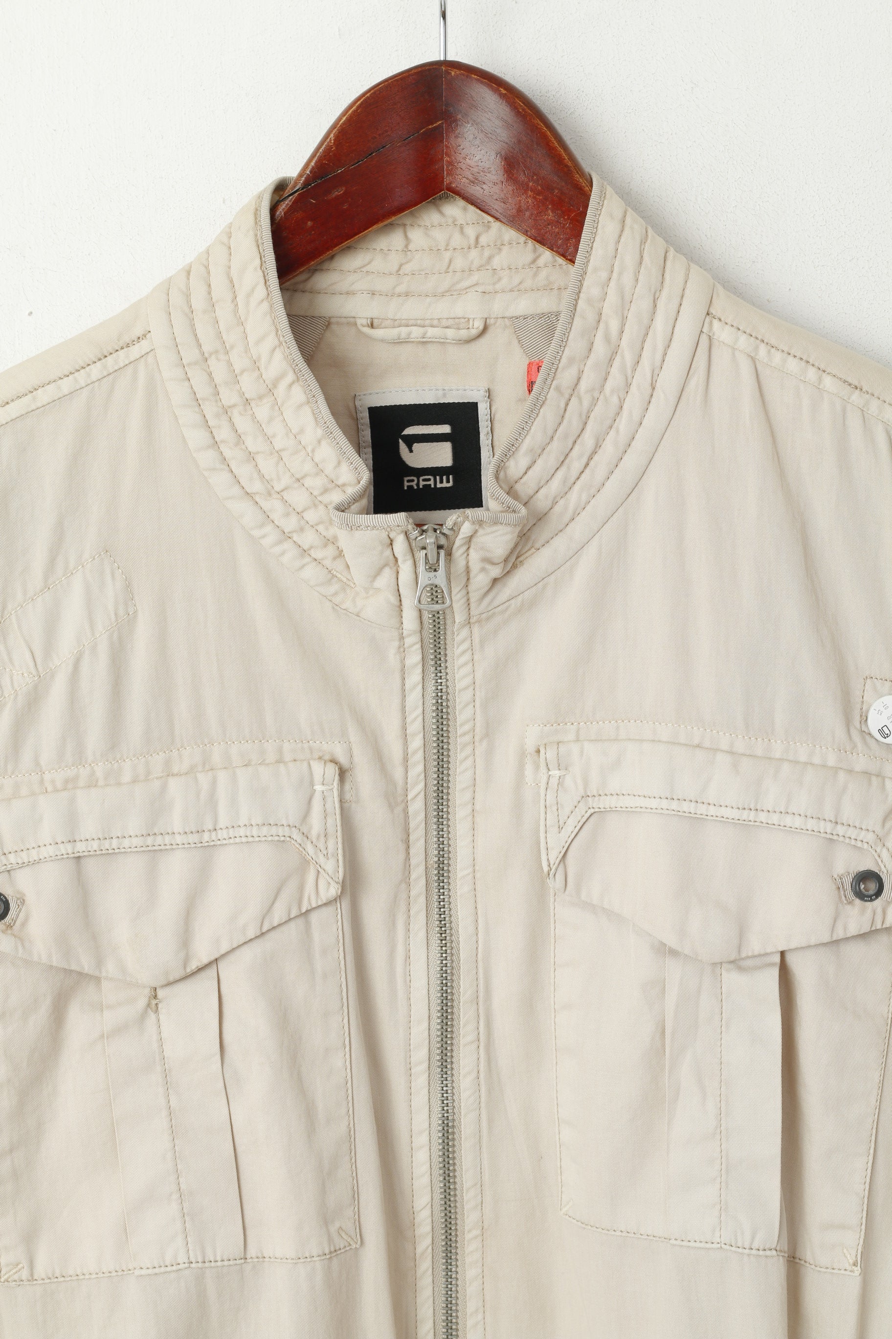 G-Star Raw Femmes XL (L) Veste Beige Coton Léger Zip Up East Rovic Top