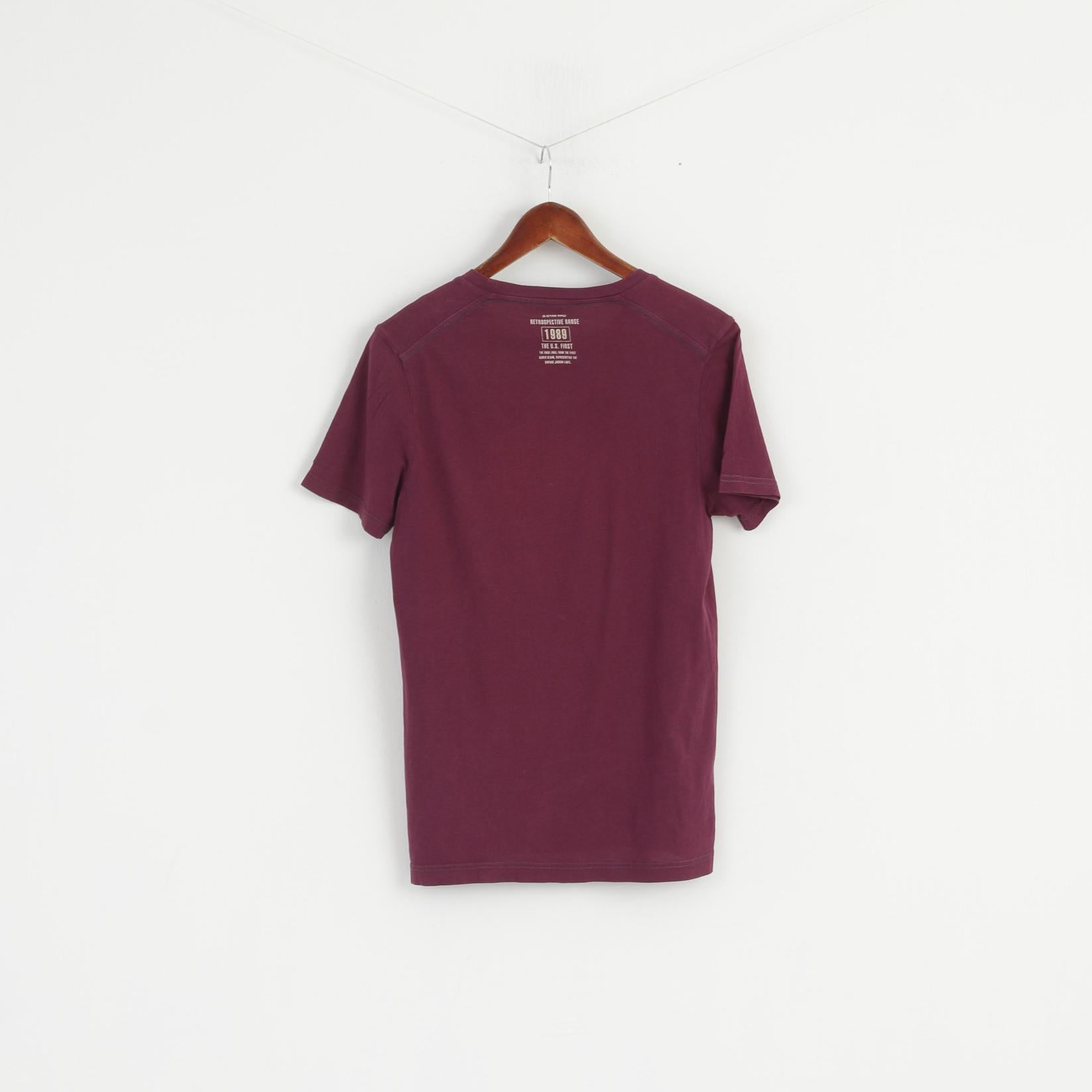G-STAR RAW Homme M (S) Chemise Plum Cotton Graphic 1989 Retrospective Range Top