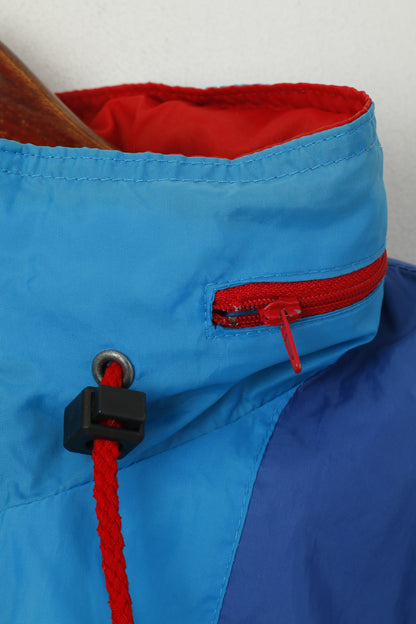 Marcel Clair Men S Jacket Blue Vintage Life Line Activewear Hidden Hood Sport Top