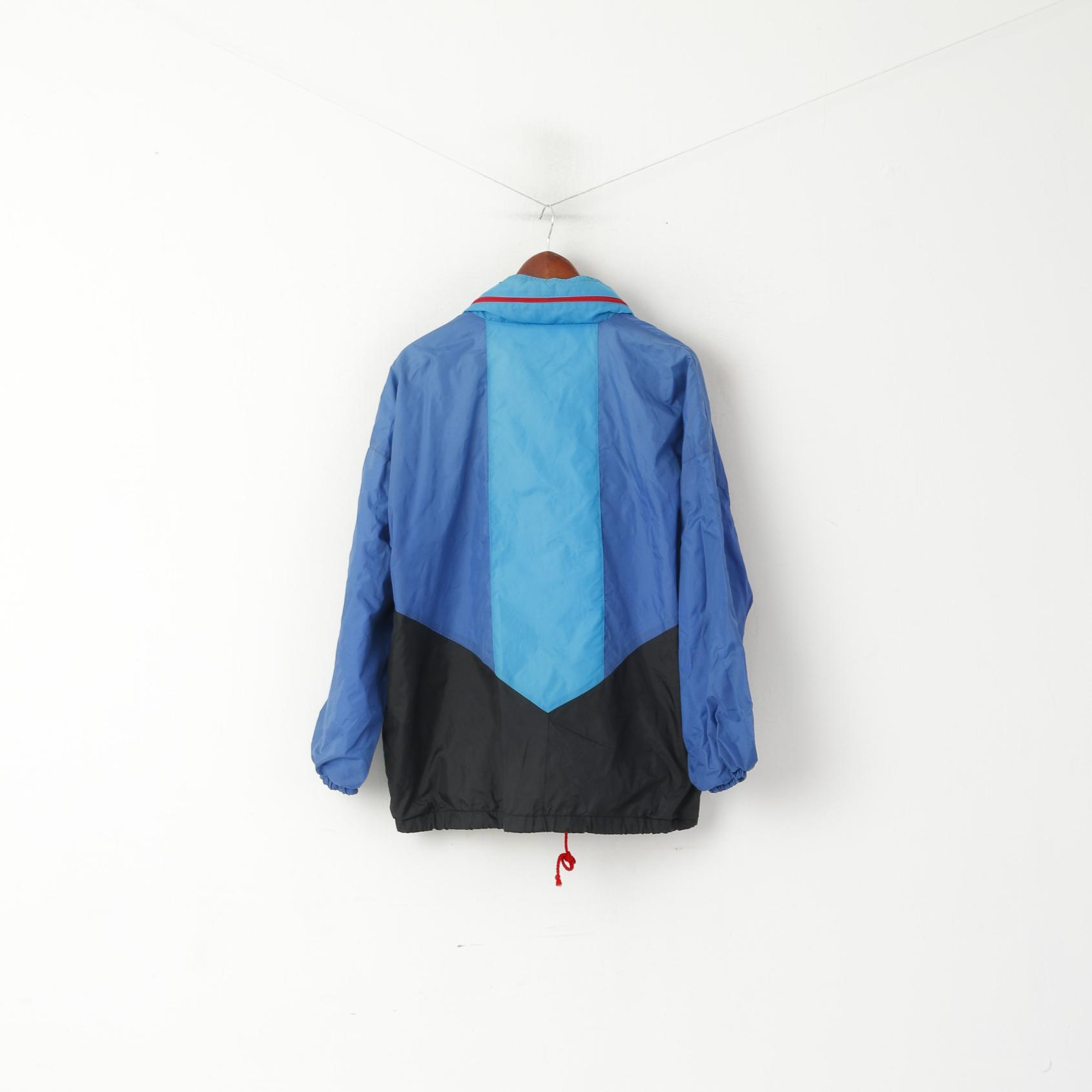 Marcel Clair Men S Jacket Blue Vintage Life Line Activewear Hidden Hood Sport Top