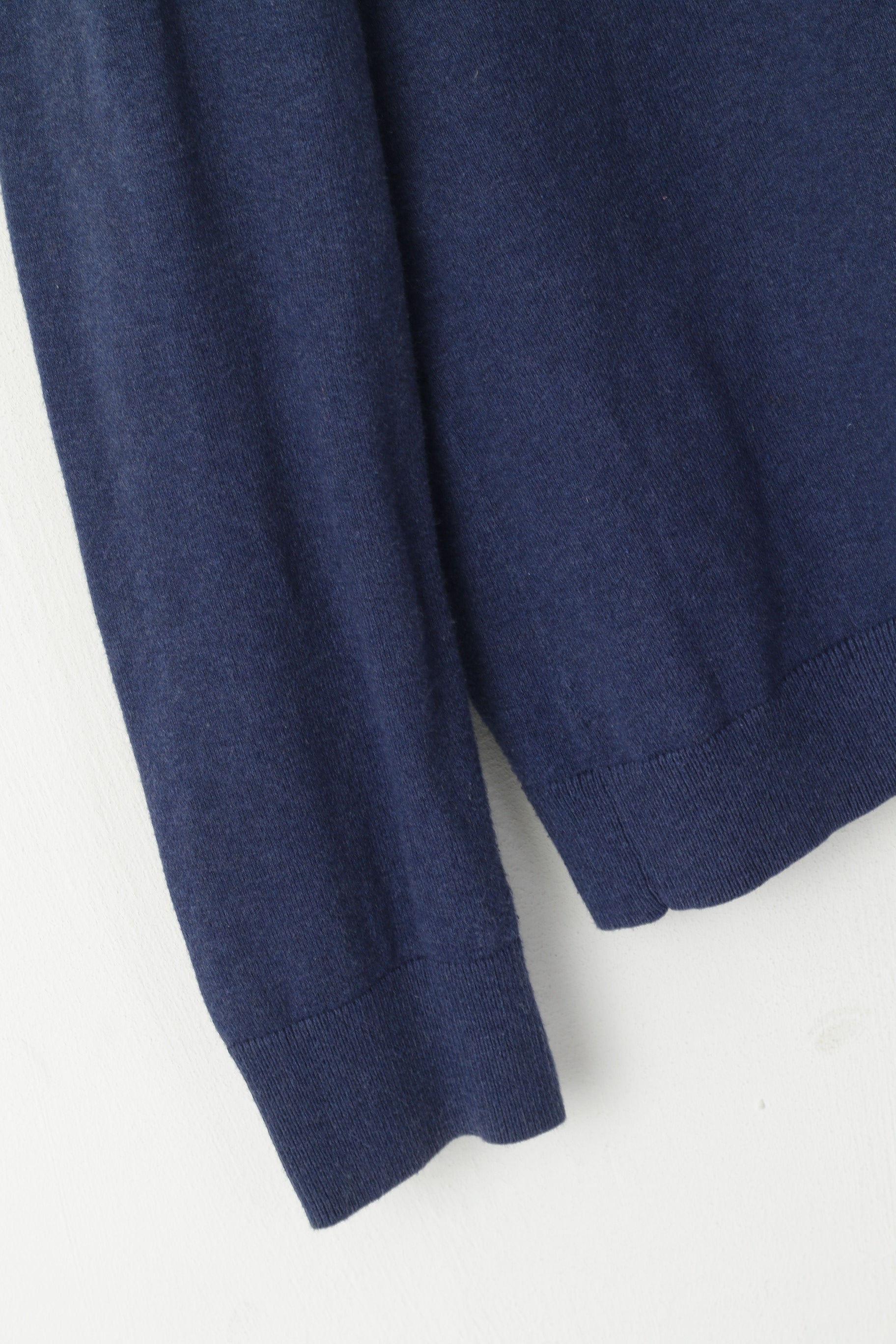 Tommy Hilfiger Men XL (M) Jumper Navy Cotton V Neck Soft Stretch Plain Sweater