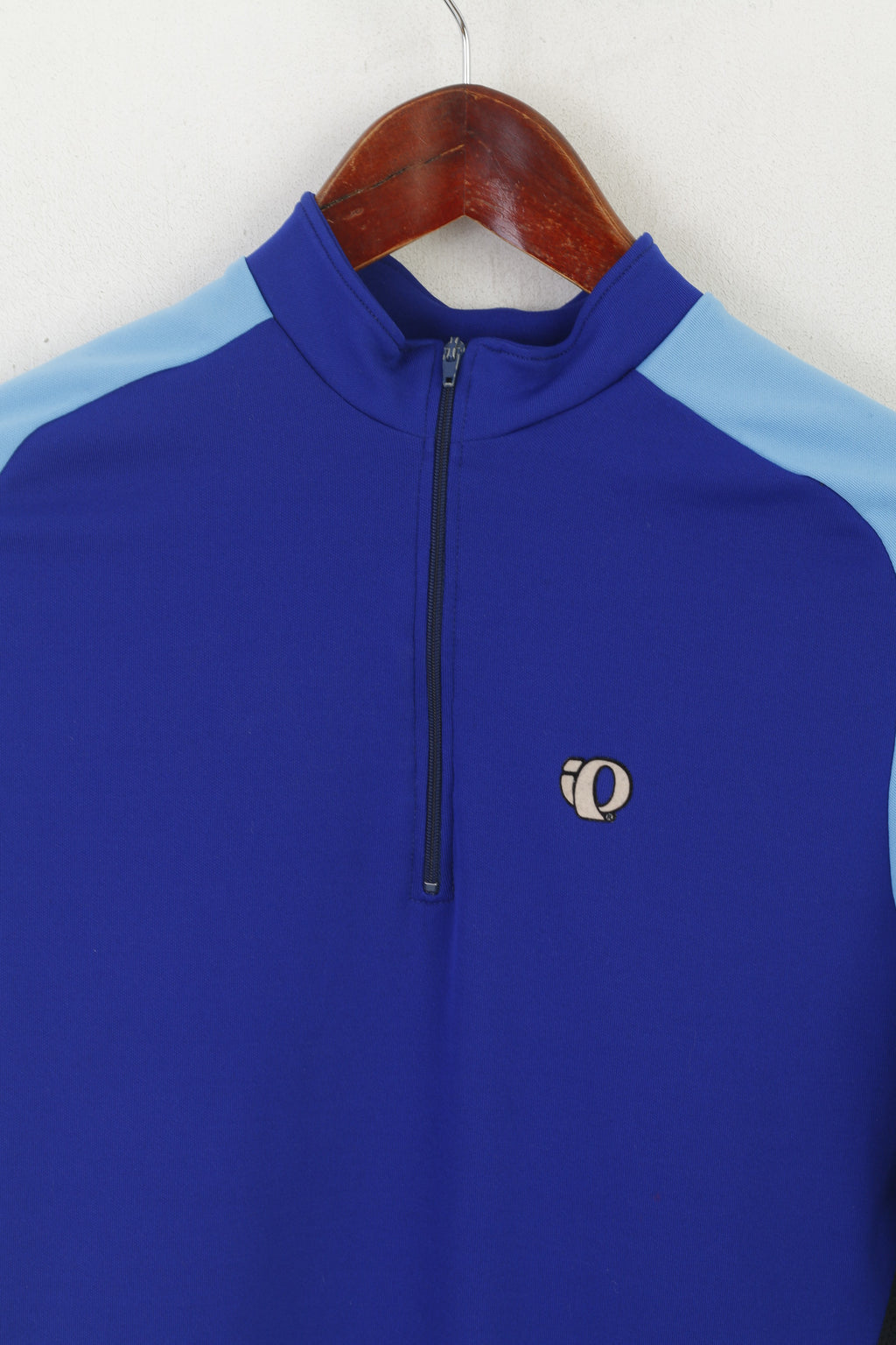 Pearl Izumi Chemise de cyclisme pour hommes Bleu Vintage Col zippé Manches longues Vêtements de vélo