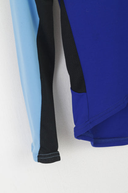 Maglia da ciclismo da uomo Pearl Izumi blu vintage con zip e collo a maniche lunghe