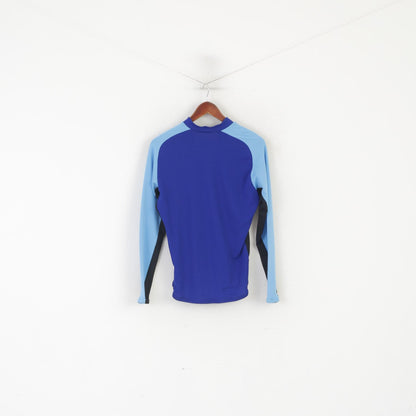 Pearl Izumi Men S Cycling Shirt Blue Vintage Zip Neck Long Sleeve Bike Wear