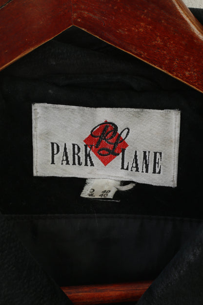Giacca Park Lane da donna 14 40 Top in pelle nera con spalline lucide effetto serpente vintage