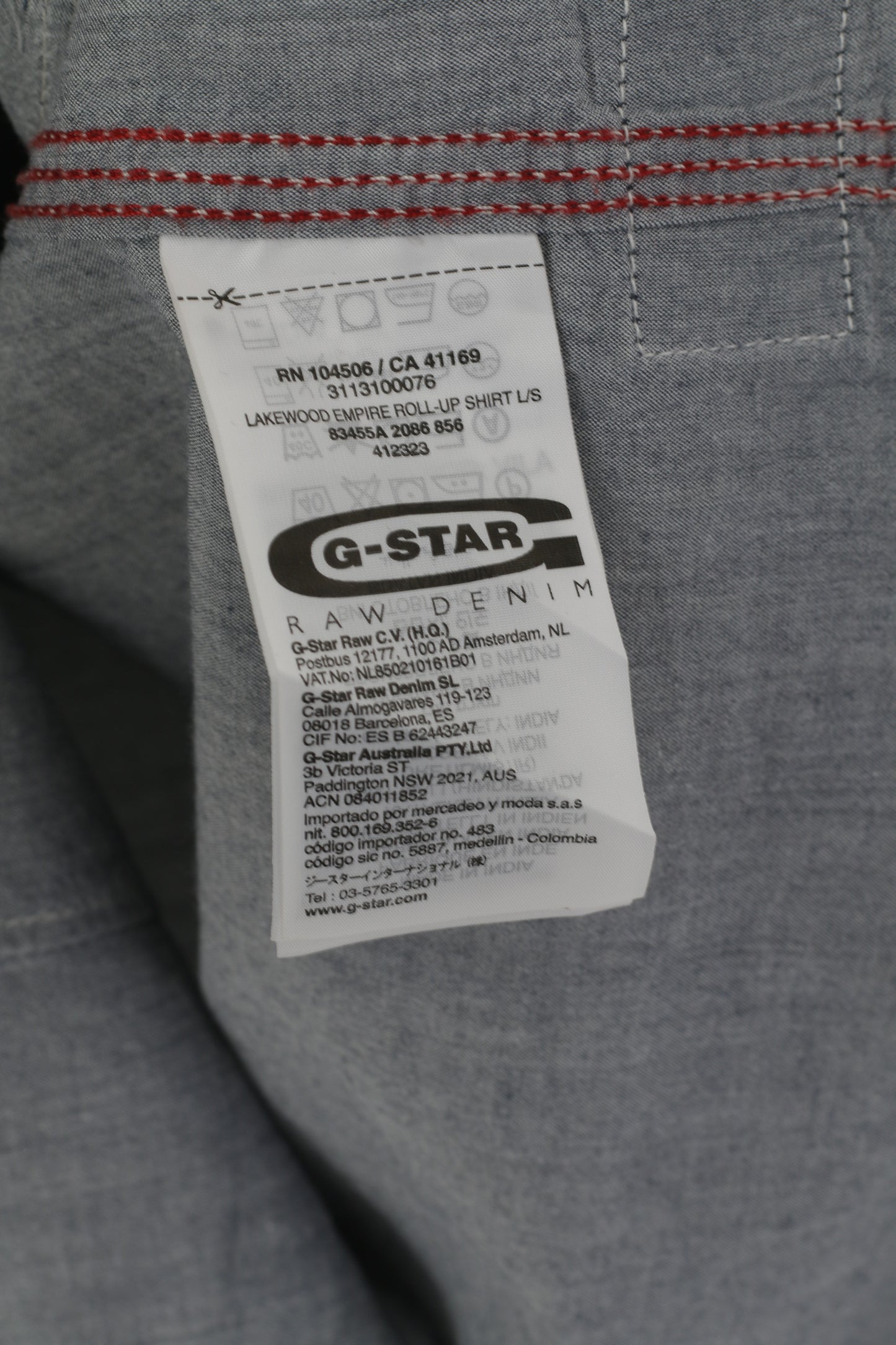 G-Star Raw Men XL (M) Casual Shirt Blue  Cotton Lakewood Long Sleeve Top