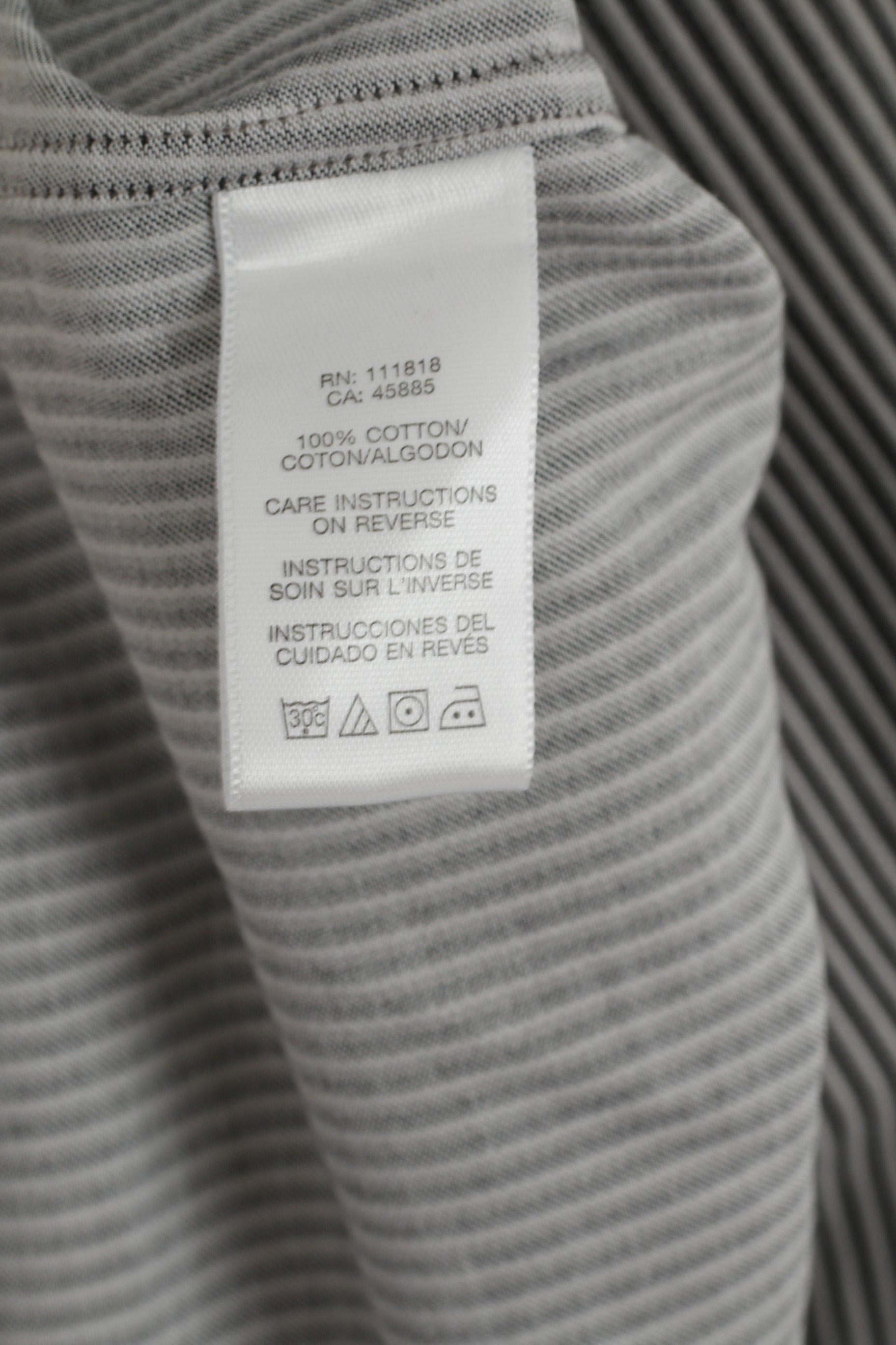 Michael Kors Men XL Casual Shirt Grey Cotton Striped Long Sleeve Detailed Buttons Top