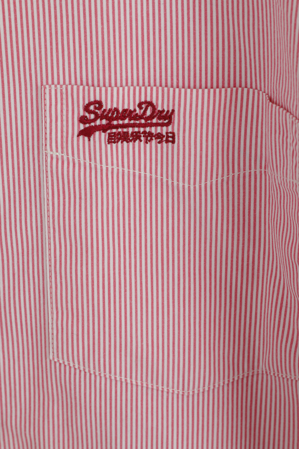 Superdry Men L (M) Casual Shirt Pink Striped Cotton Japan Long Sleeve Detailed Buttons Top
