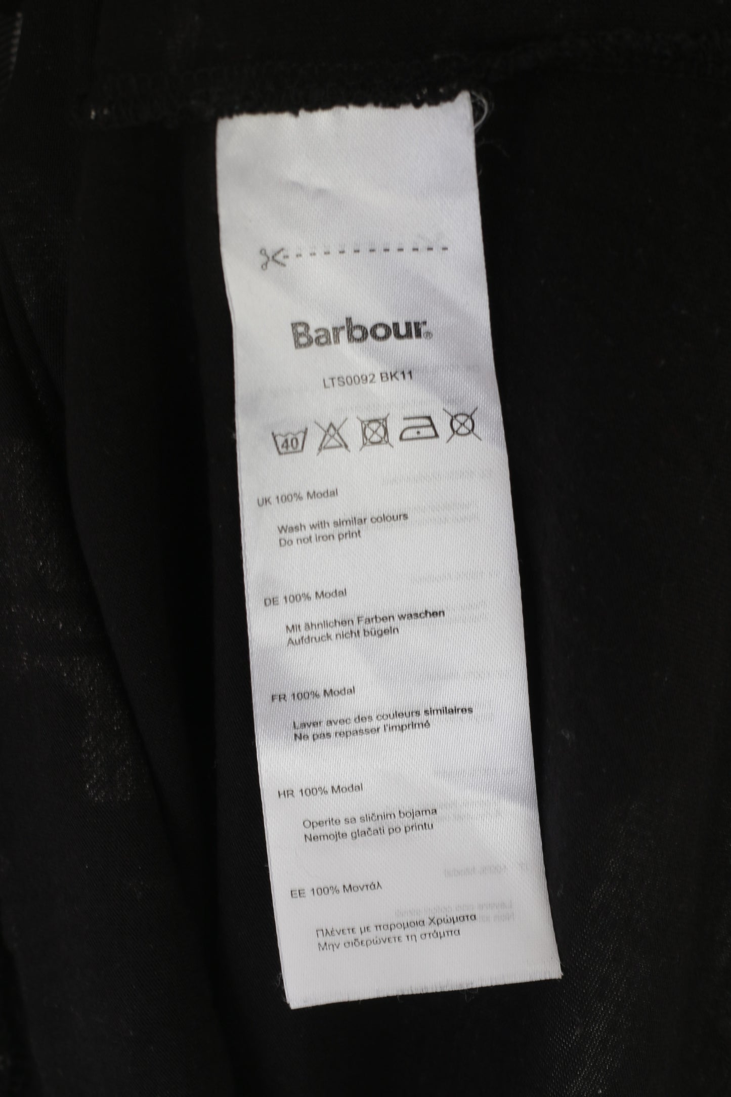 Barbour International Women 8 S Shirt Black Modal Stretch V Neck Top