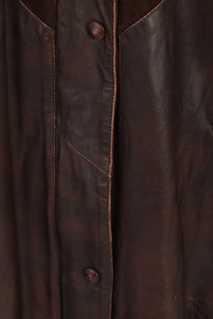 Mokka Nappa Finlandia Donna 36 S Giacca in pelle marrone Manica raglan con cerniera intera Parte superiore lunga