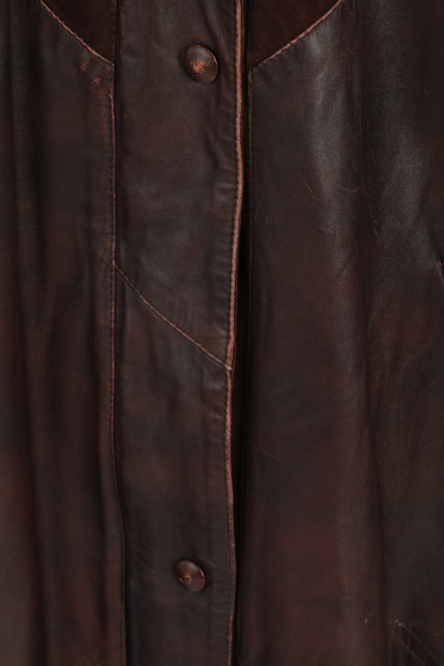 Mokka Nappa Finlande Femmes 36 S Veste En Cuir Marron Manches Raglan Fermeture Éclair Complète Haut Long