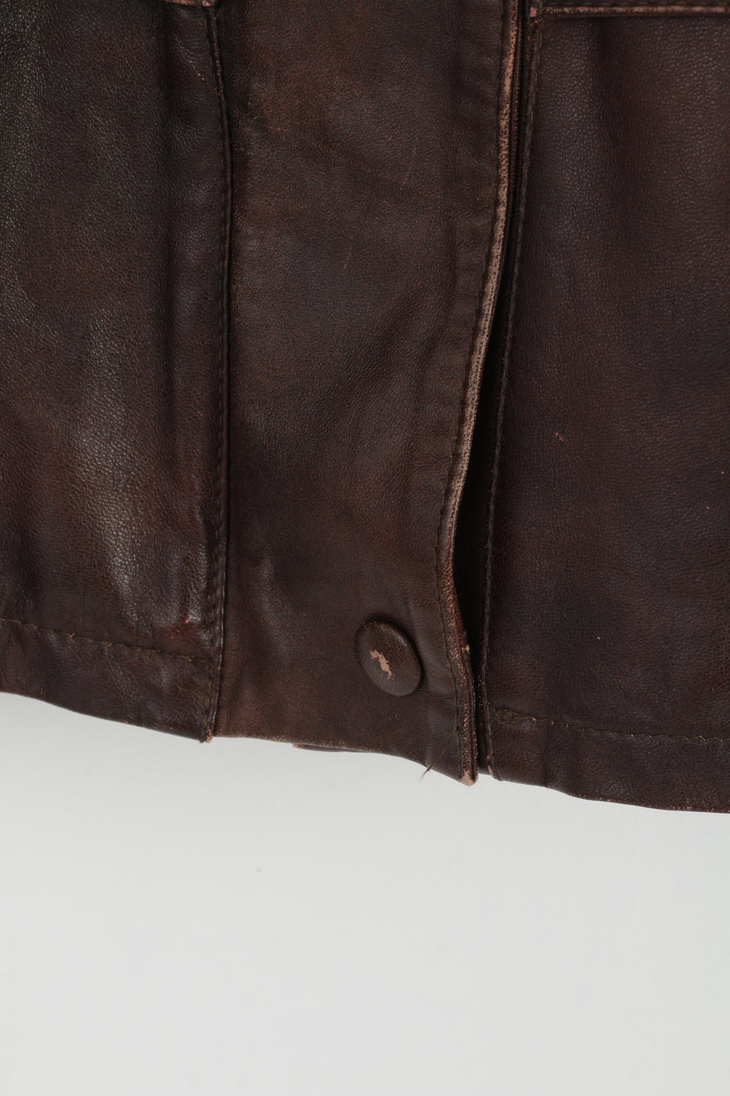 Mokka Nappa Finlande Femmes 36 S Veste En Cuir Marron Manches Raglan Fermeture Éclair Complète Haut Long