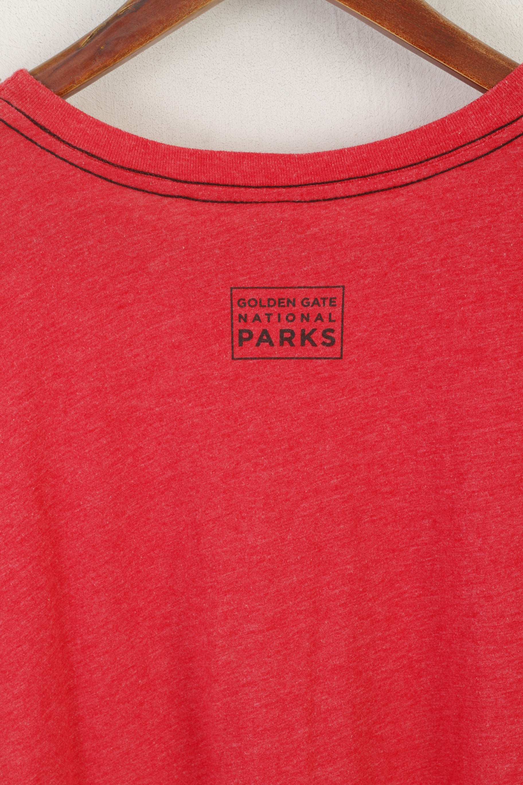 Tipsy Men L T-Shirt Red Cotton Graphic I Spent Time On Alcatraz Top