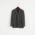 Strellson Premium Line Men M Blazer Grey Striped Finest Super 100 Single Breasted Jacket