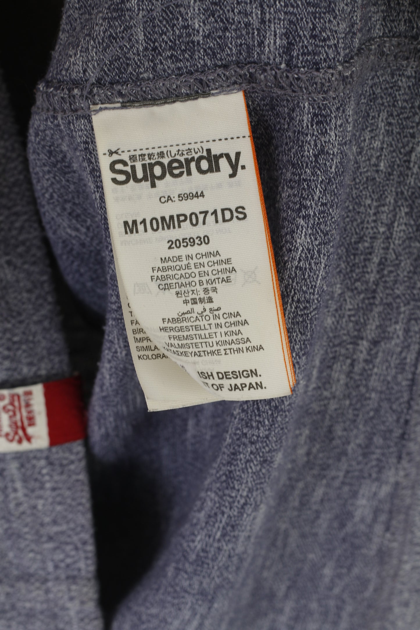 Maglietta da uomo Superdry Maglietta sportiva di alta qualità ricamata in cotone blu
