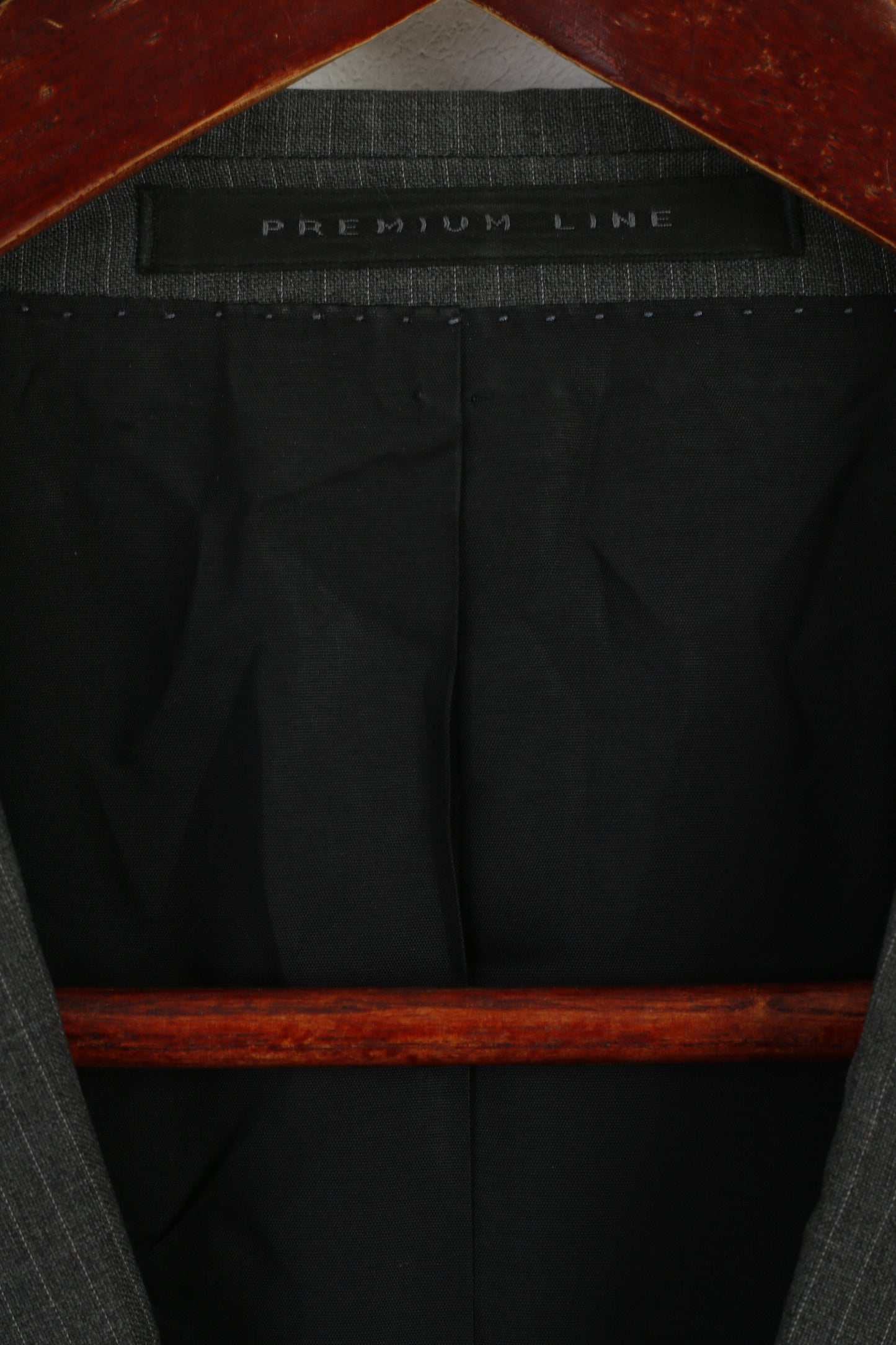 Strellson Premium Line Men M Blazer Grey Striped Finest Super 100 Single Breasted Jacket