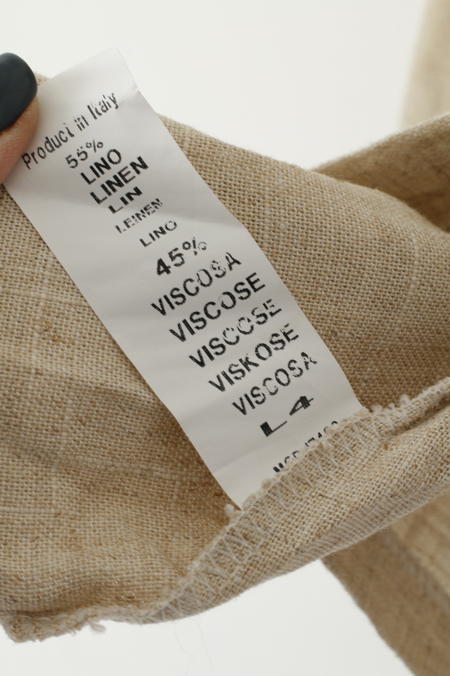 Carla Giannini Donna M Blazer Beige Lino lucido Bolero Italia Perla Top manica 2/3