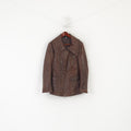 Madeleine Women 10 36 S Veste en cuir marron avec fermeture éclair complète et doublure classique