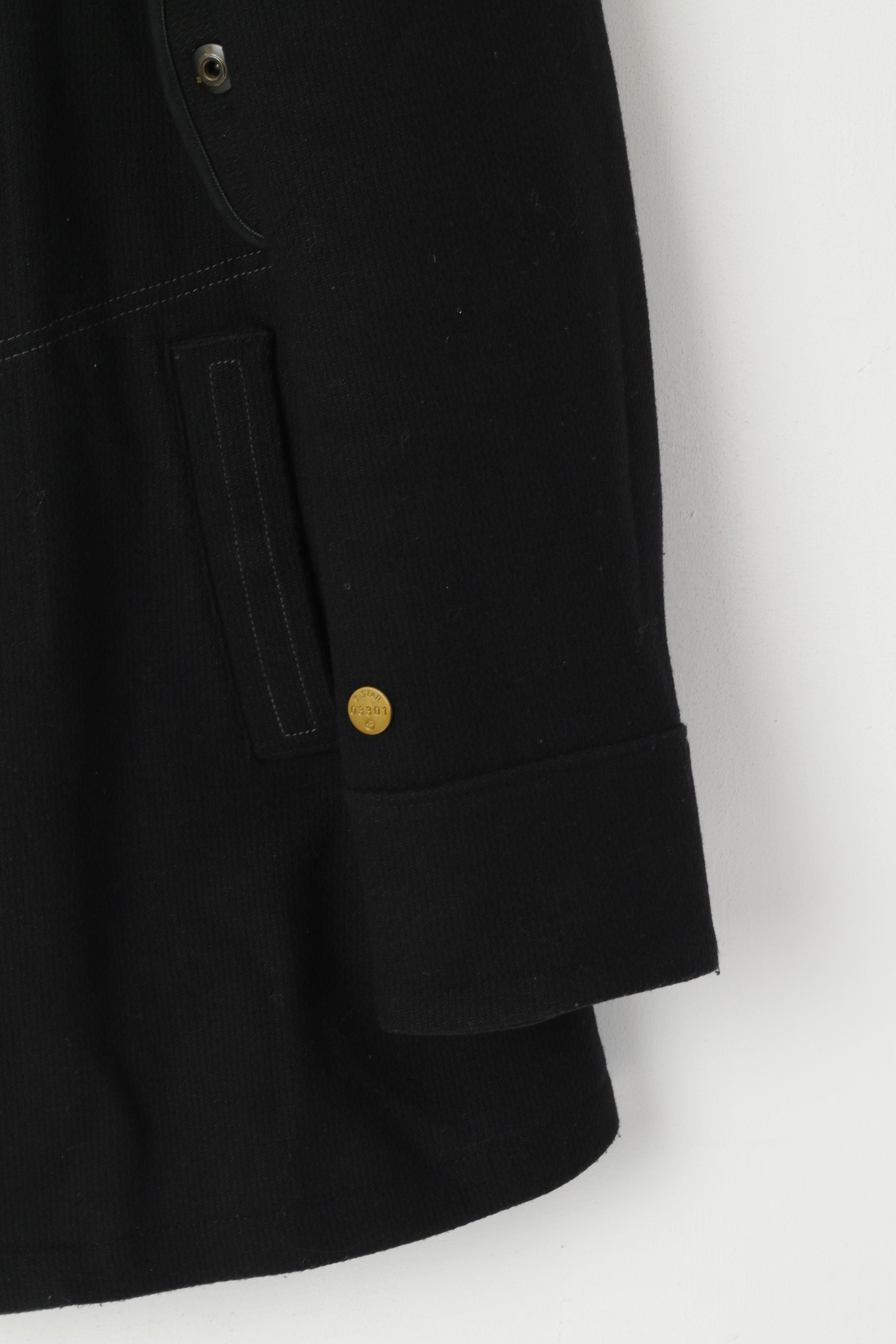 G-Star Raw Men XL (L) Coat Black Wool Nylon Casual Buttoned Decoy
