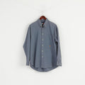 Tommy Hilfiger Men L Casual Shirt Blue 80's 2 ply Cotton Long Sleeve Classic Top