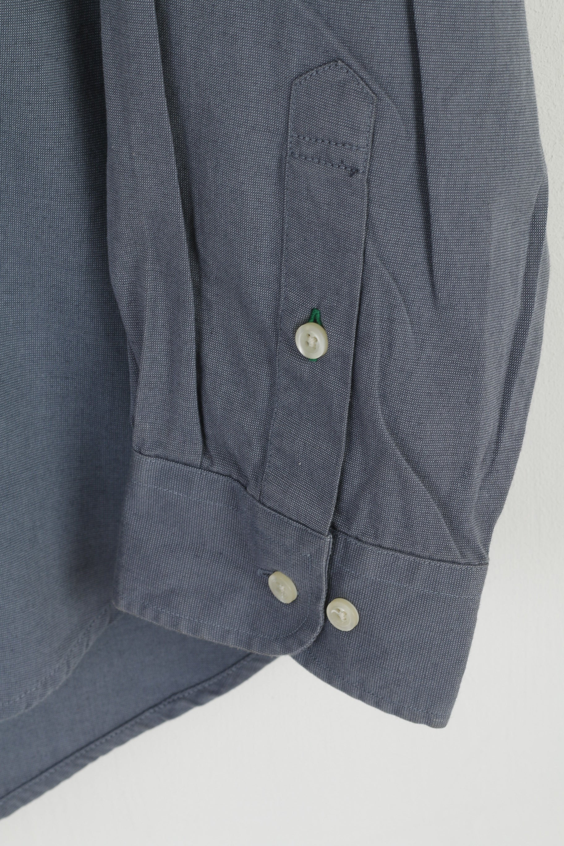 Tommy Hilfiger Men L Casual Shirt Blue 80's 2 ply Cotton Long Sleeve Classic Top