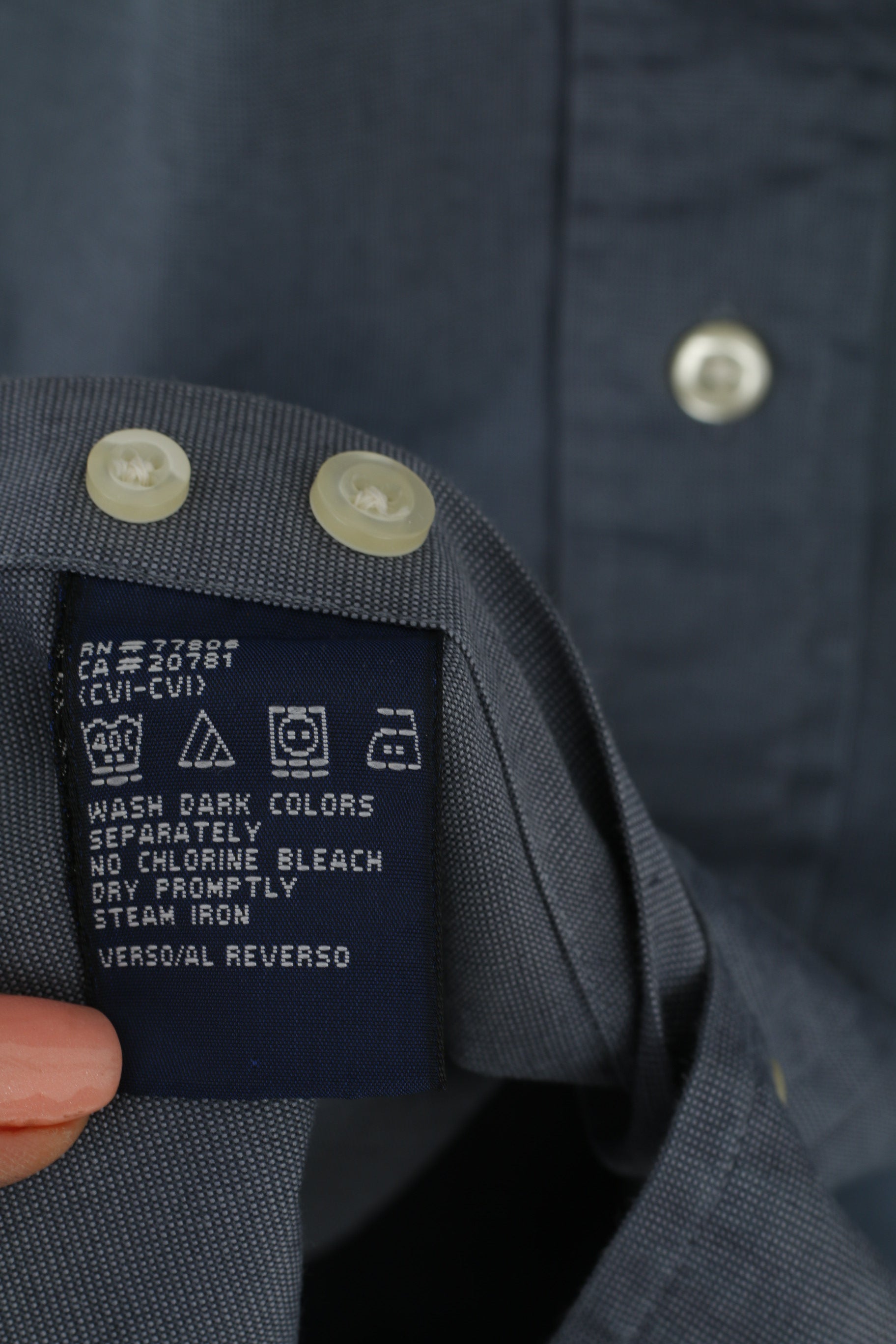 Tommy Hilfiger Men L Casual Shirt Blue 80's 2 ply Cotton Long Sleeve Classic Top