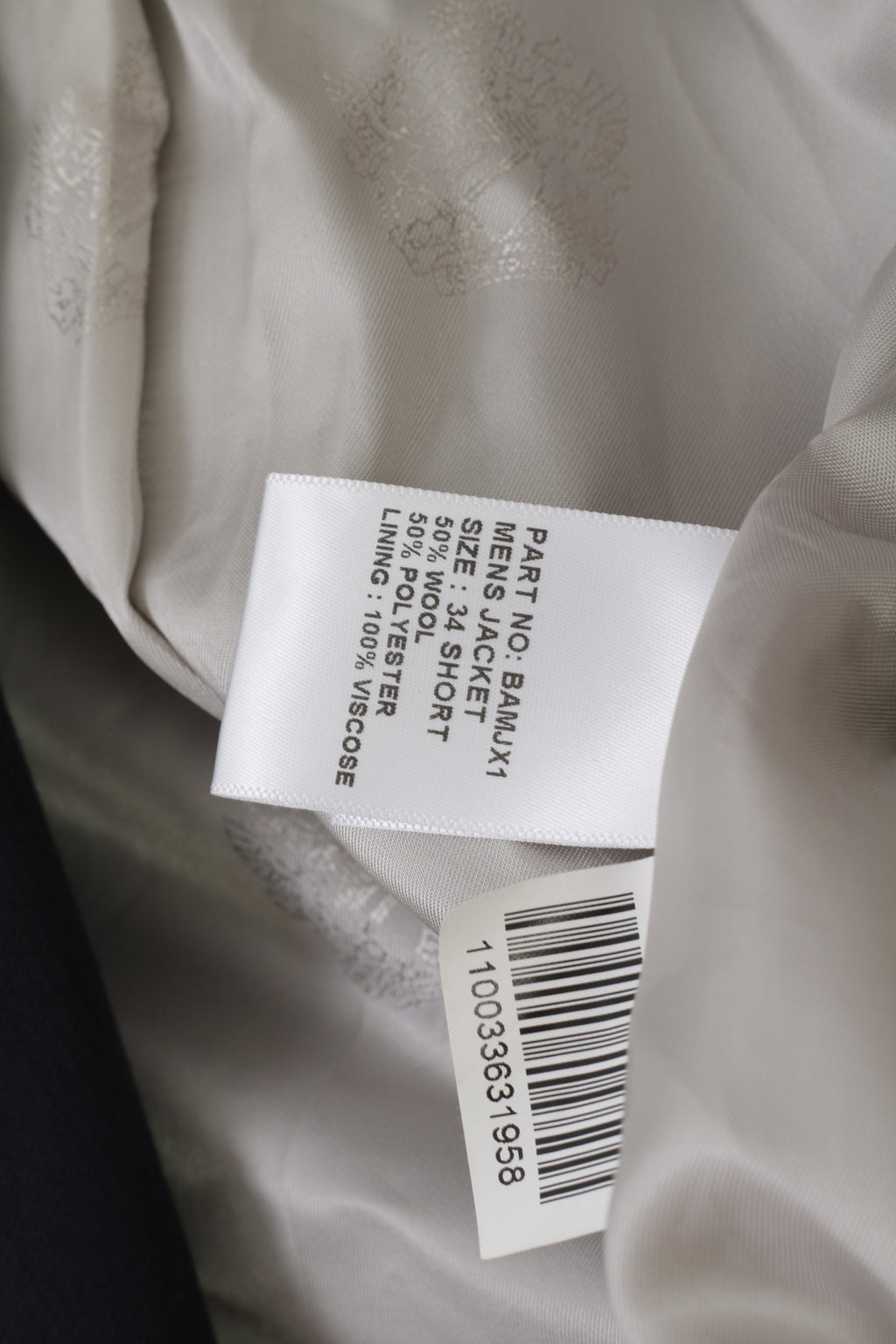 Julien Macdonald Men 34 Short Blazer Navy Wool Marine Double Breasted Jacket