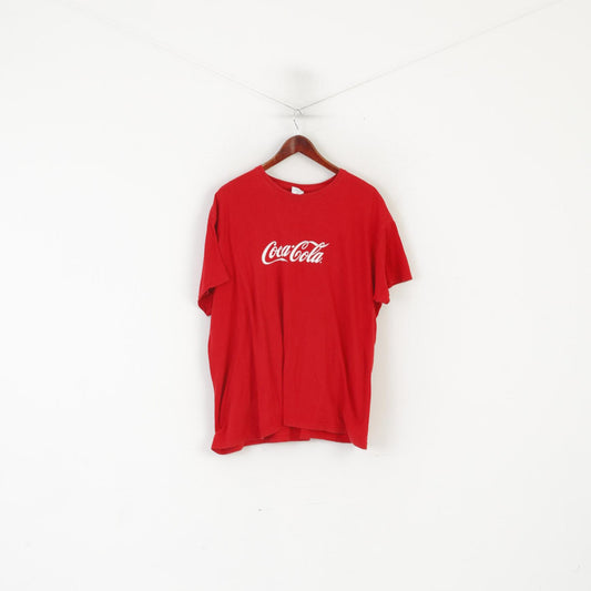 Maglietta Roly da uomo XXL in cotone rosso Coca Cola Woo Hah Festival Sport Top