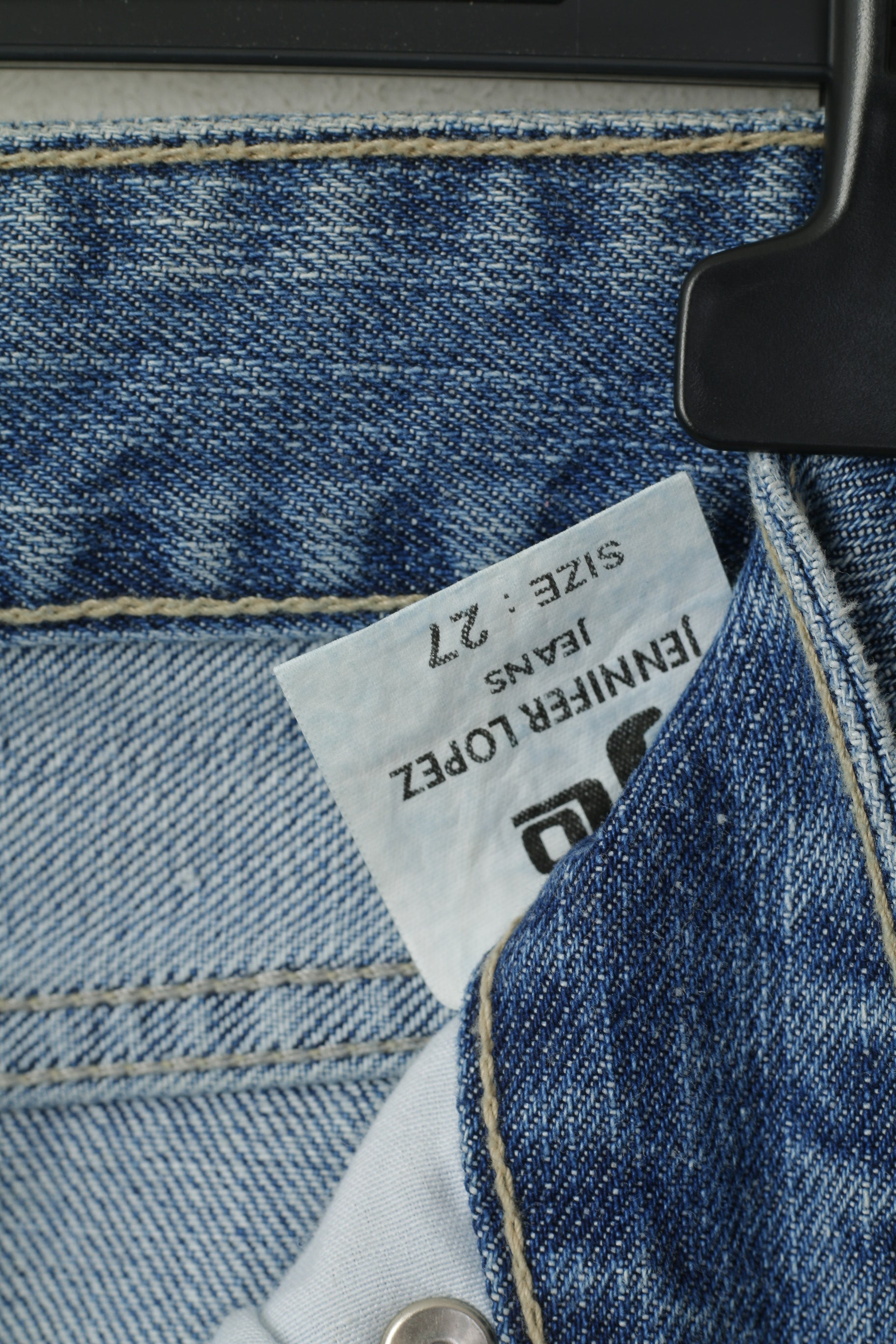 Jennifer Lopez Femmes 27 Jeans Pantalon Bleu Denim Coton Détaillé Long JLO Pantalon