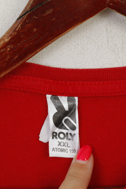 Maglietta Roly da uomo XXL in cotone rosso Coca Cola Woo Hah Festival Sport Top