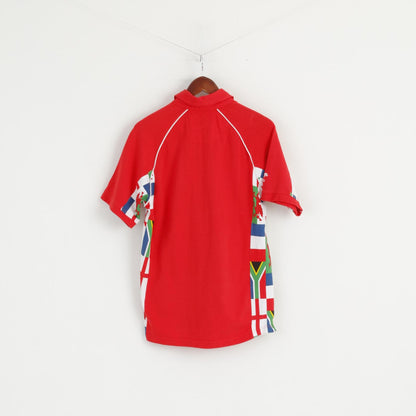 Cotton Traders Polo Homme Rouge Coton Gallois WRU CYMRU Rugby Top