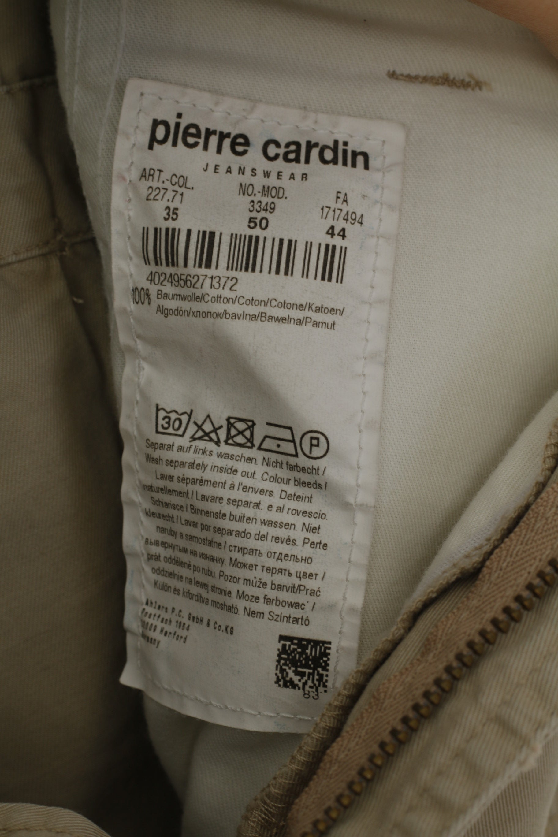 Pierre Cardin jean homme 35 50 short Beige coton pantalon court décontracté