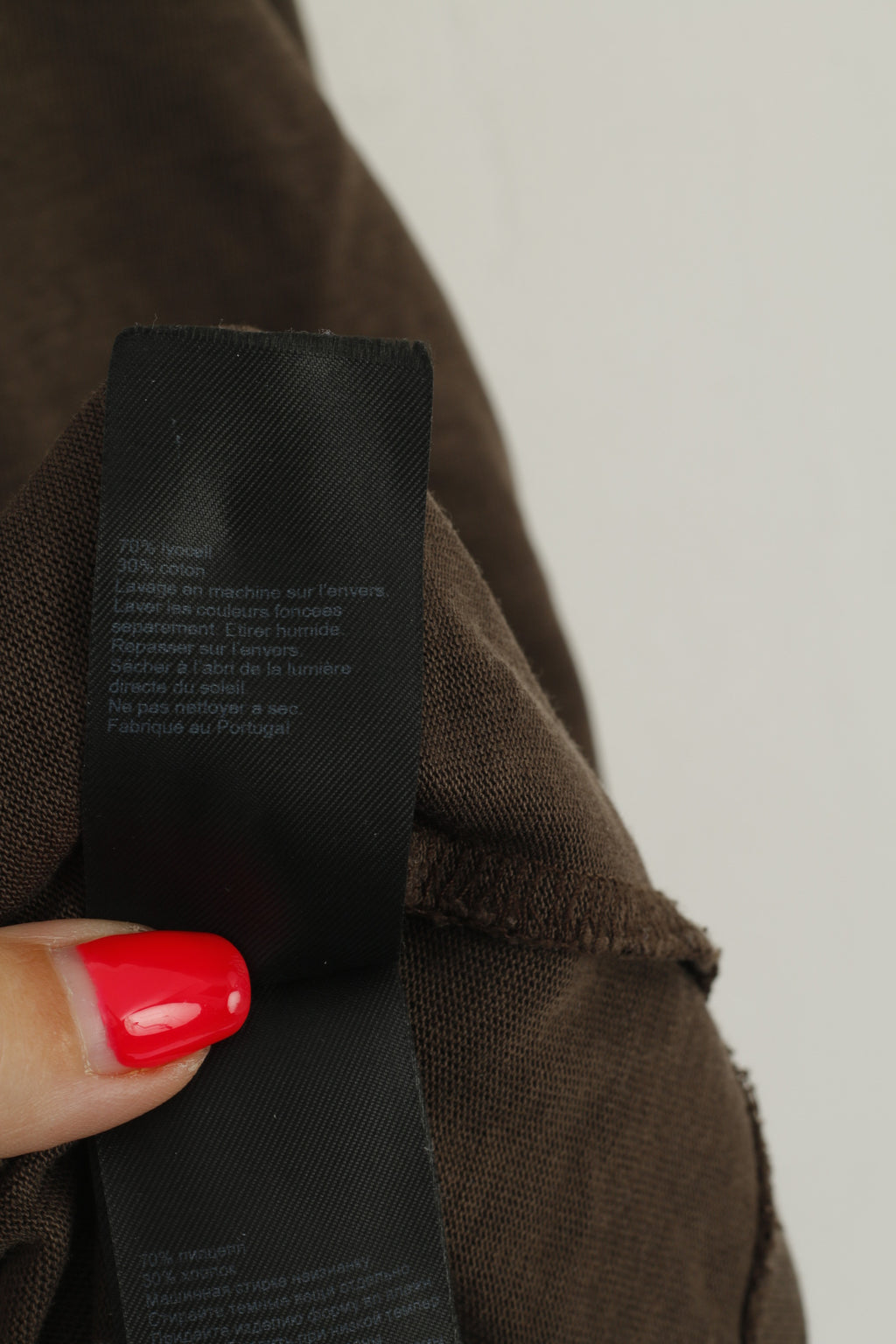 Maglietta AllSaints da uomo a maniche lunghe marrone vestibilità oversize Mars SS girocollo in Lyocell