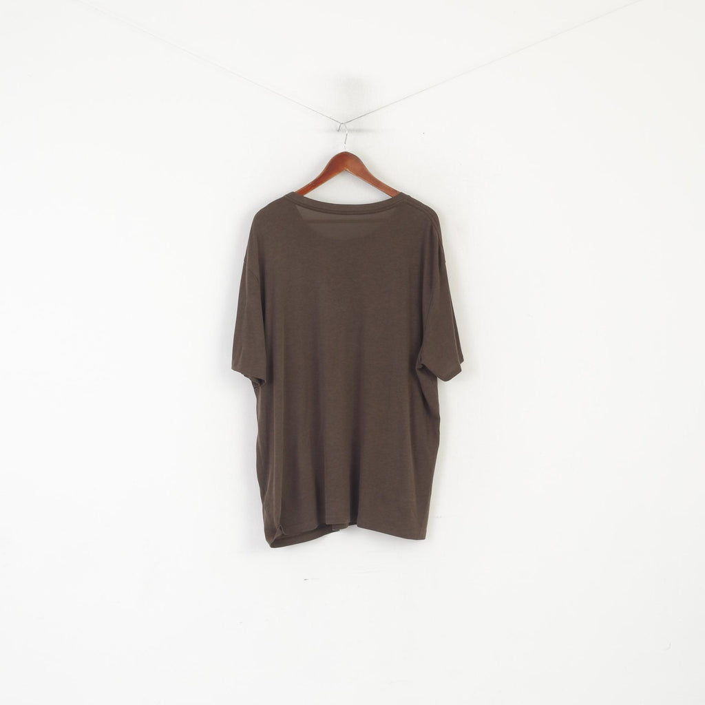 Maglietta AllSaints da uomo a maniche lunghe marrone vestibilità oversize Mars SS girocollo in Lyocell