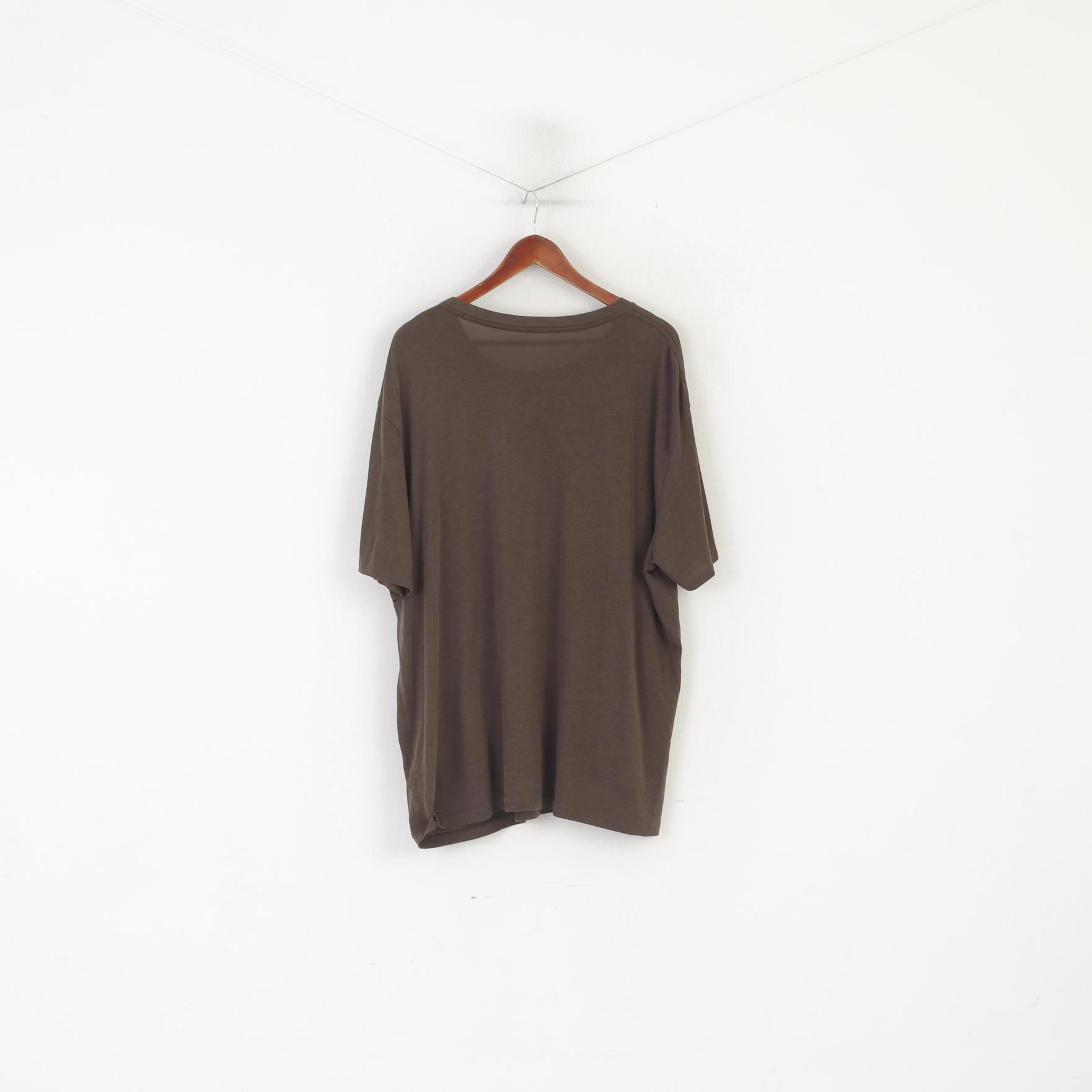 Maglietta AllSaints da uomo a maniche lunghe marrone vestibilità oversize Mars SS girocollo in Lyocell