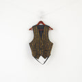 Vintage Men S Waistcoat Black Gold Striped Elegant Gold Buttons Vest