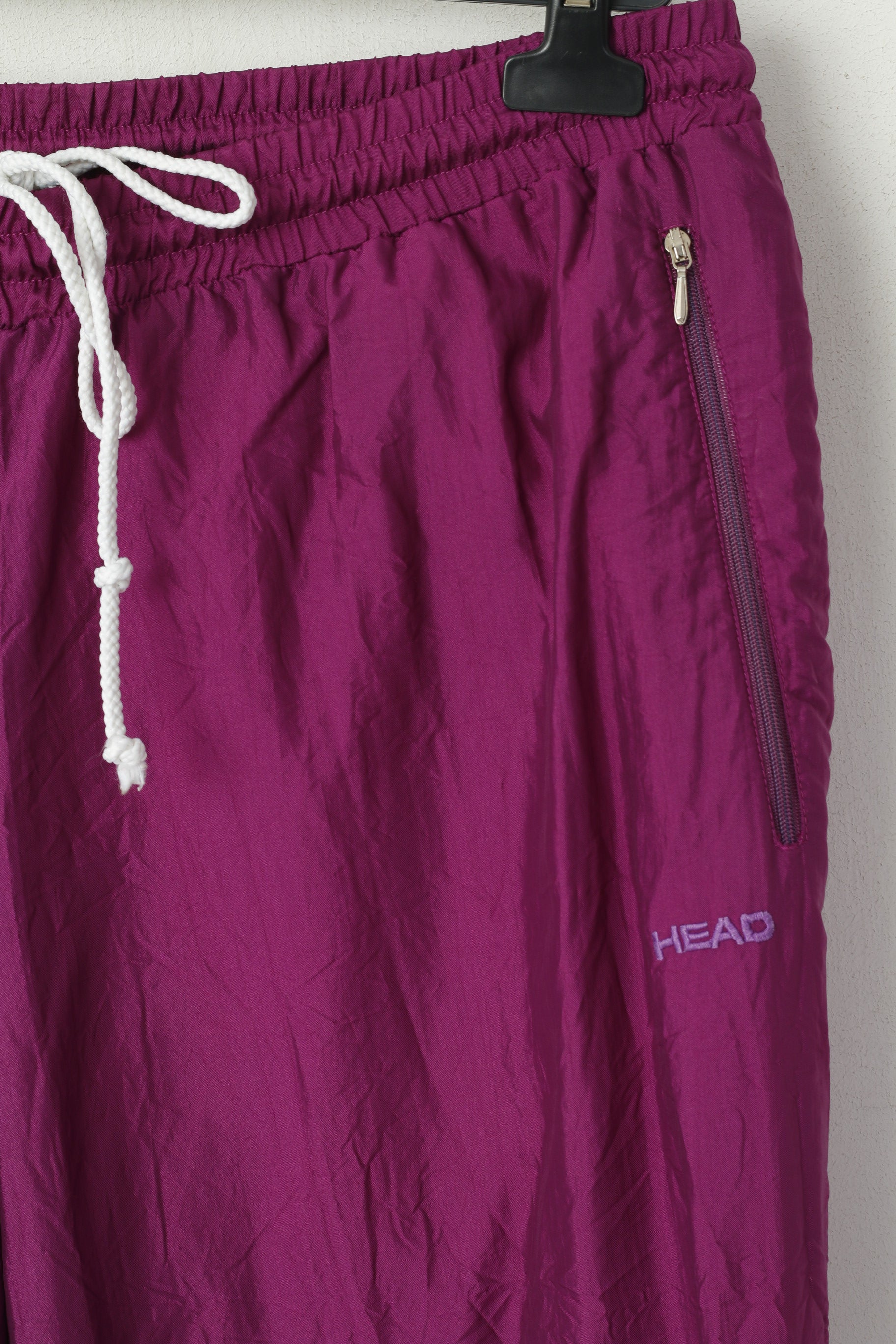 Head Men XL Sweatapants Purple Shiny Retro Gym Sportswear Track Bottoms