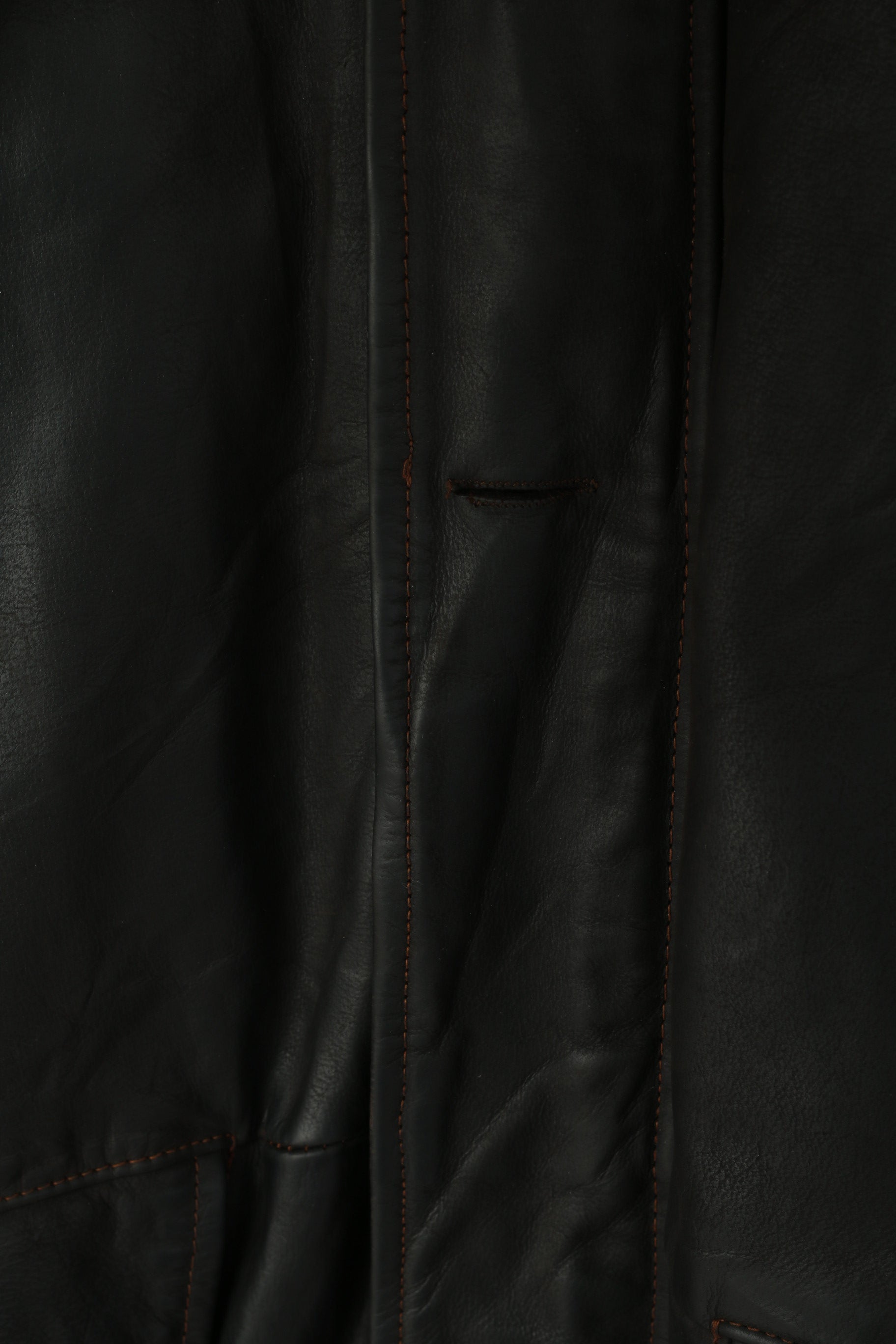 Brice Hommes 48 XL Veste En Cuir Marron Vintage Poches Fermeture Éclair Complète Haut Classique