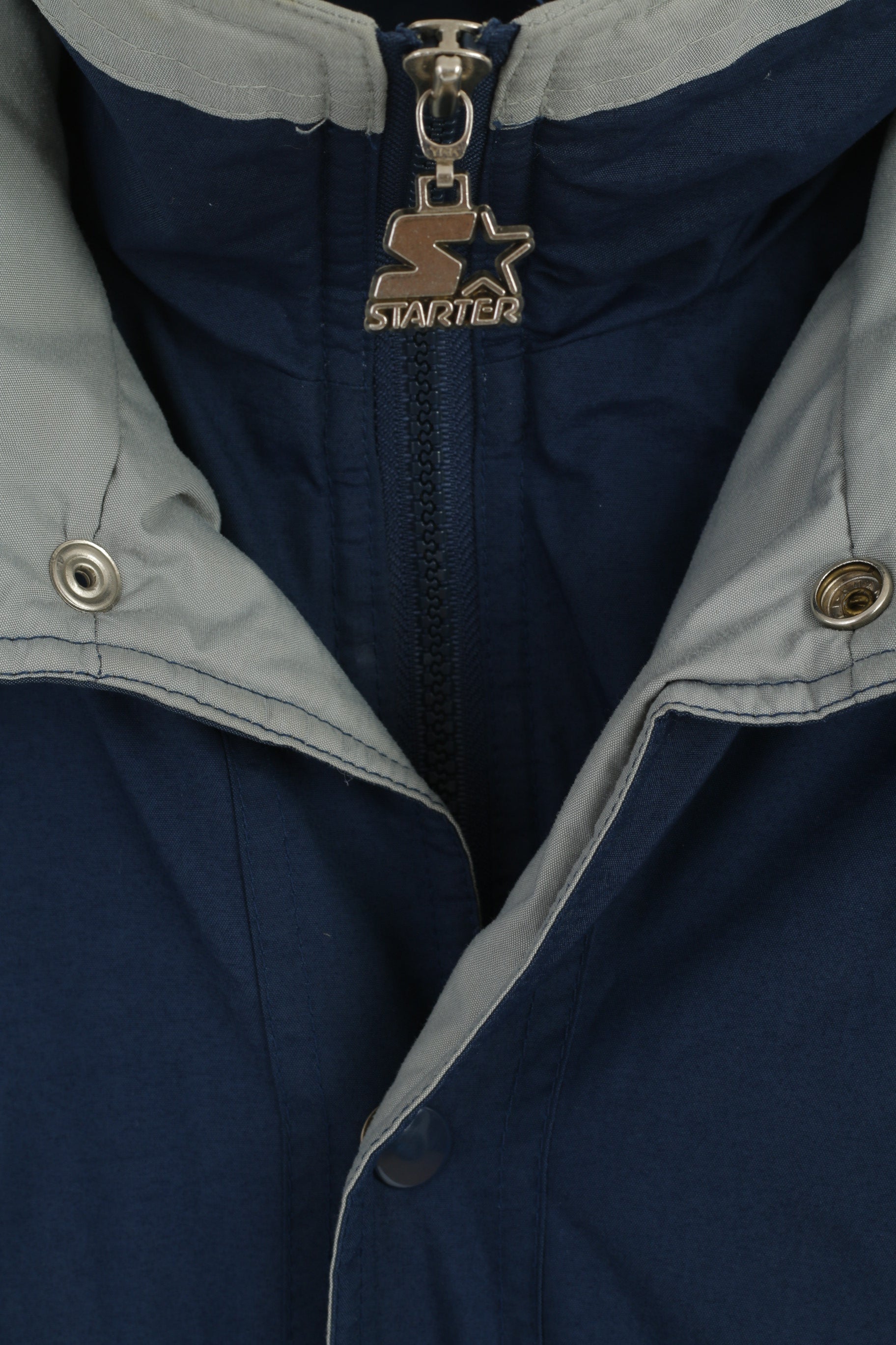 STARTER New York Yankees Men M Jacket Navy Puffer Hood Zip Up NY Vintage Parka