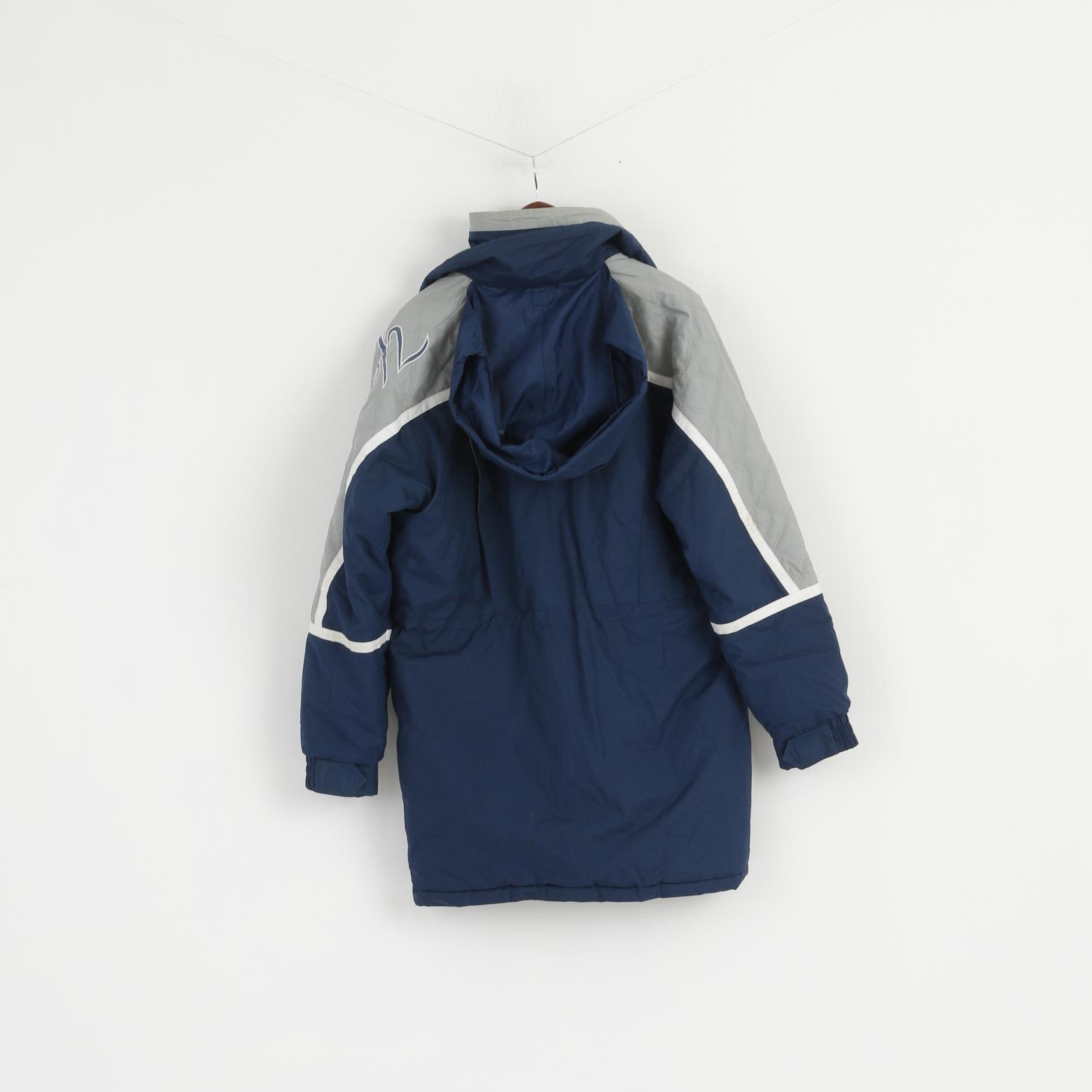 STARTER New York Yankees Men M Jacket Navy Puffer Hood Zip Up NY Vintage Parka