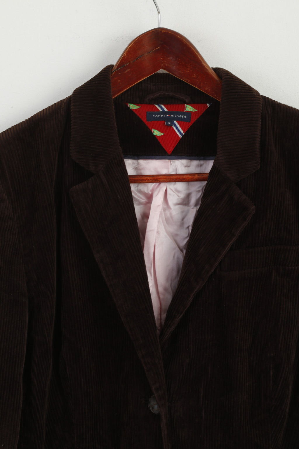 Tommy Hilfiger Donna 12 M Blazer Giacca monopetto in cotone di velluto a coste marrone