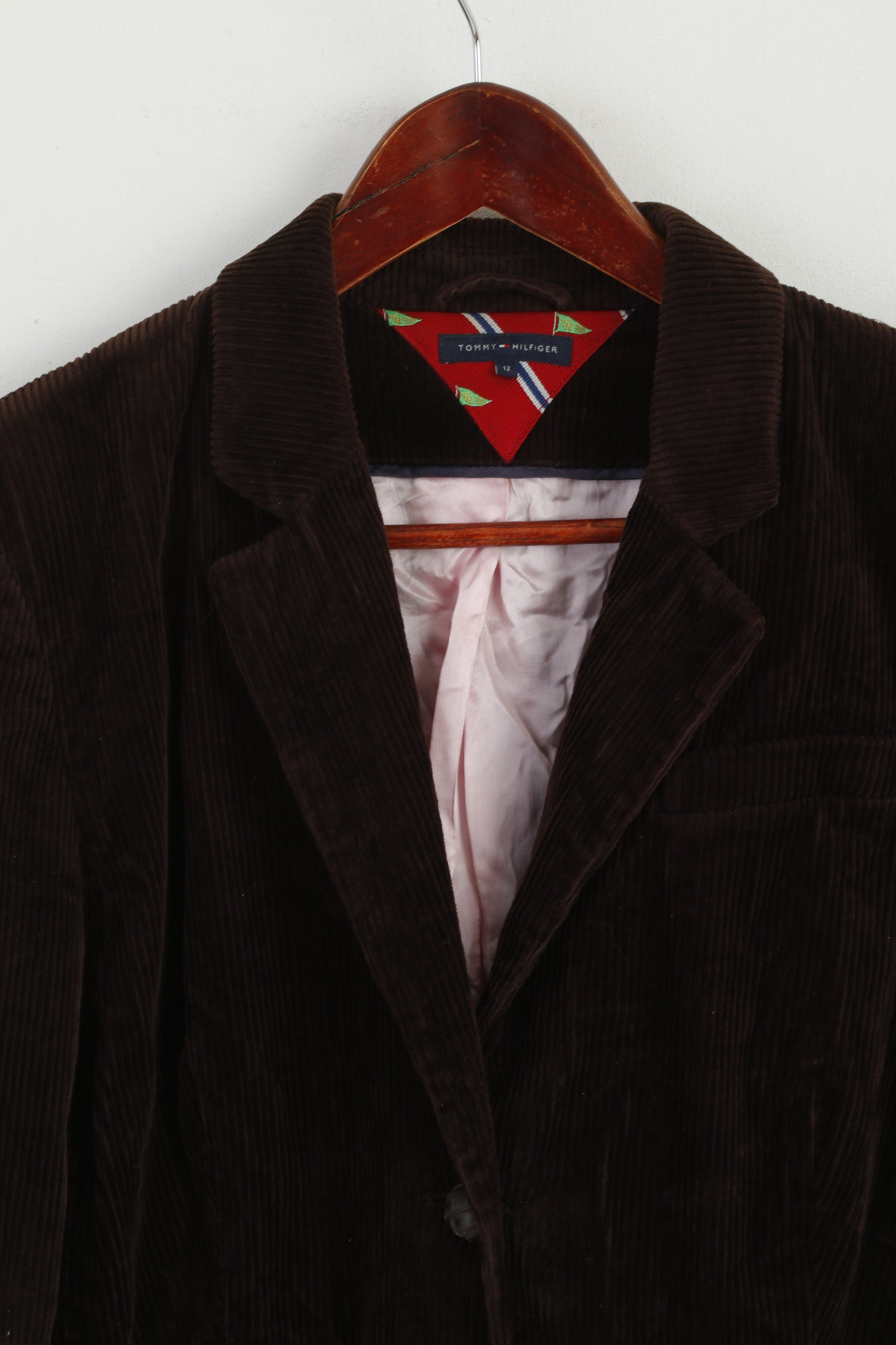 Tommy Hilfiger Donna 12 M Blazer Giacca monopetto in cotone di velluto a coste marrone