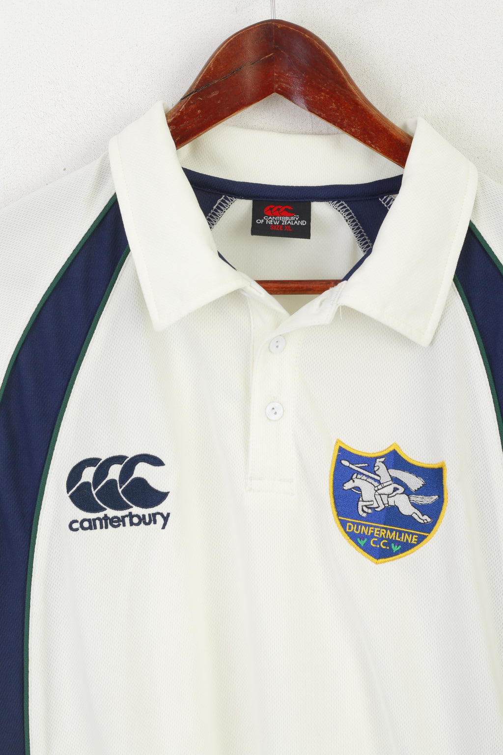 Canterbury Polo XL pour homme Crème CC, Dunfermline Football Vintage Jersey Top
