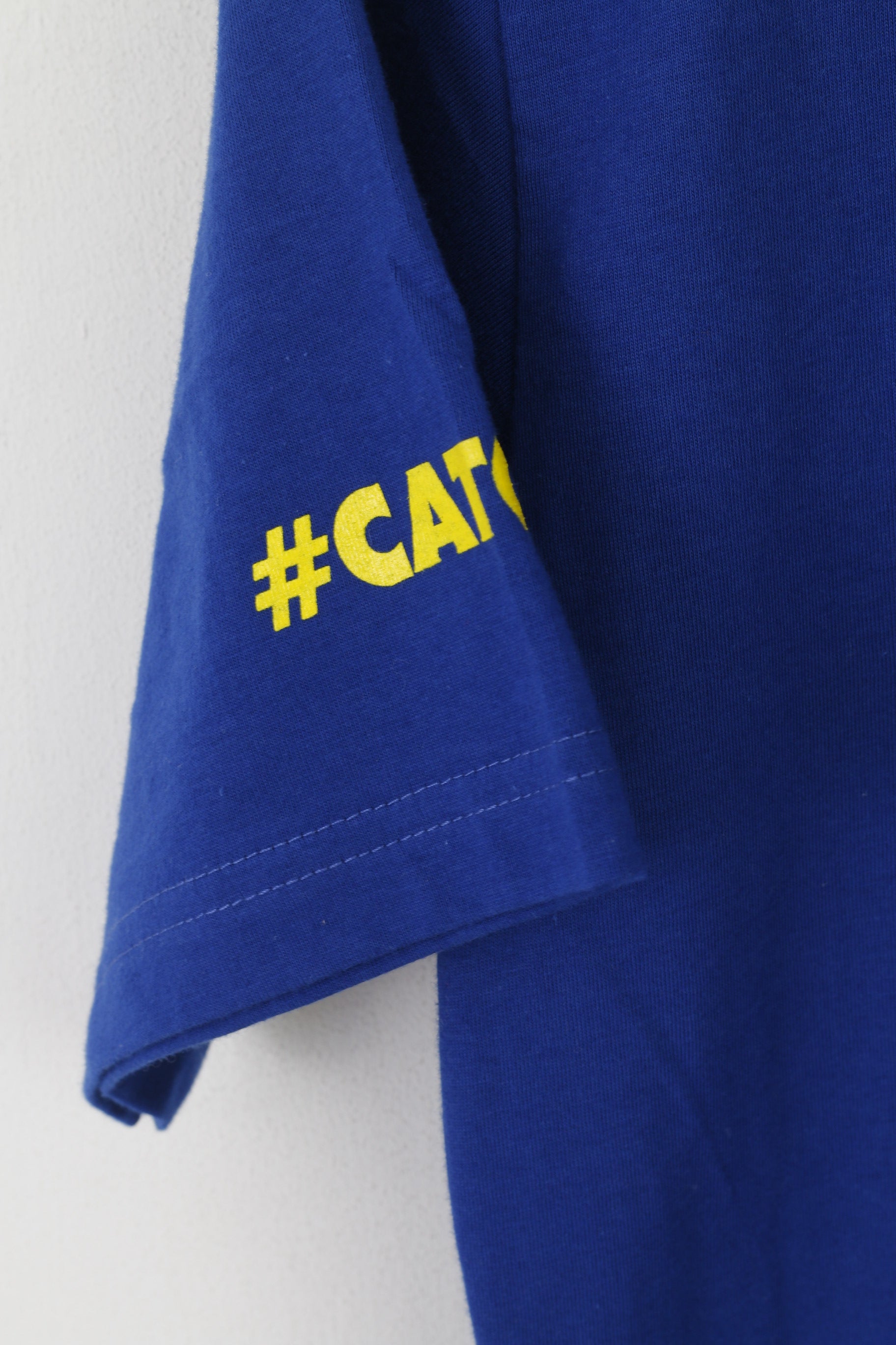 ECB Official Men L (M) Shirt Blue Cotton England Cricket Catcha6 Sport Top